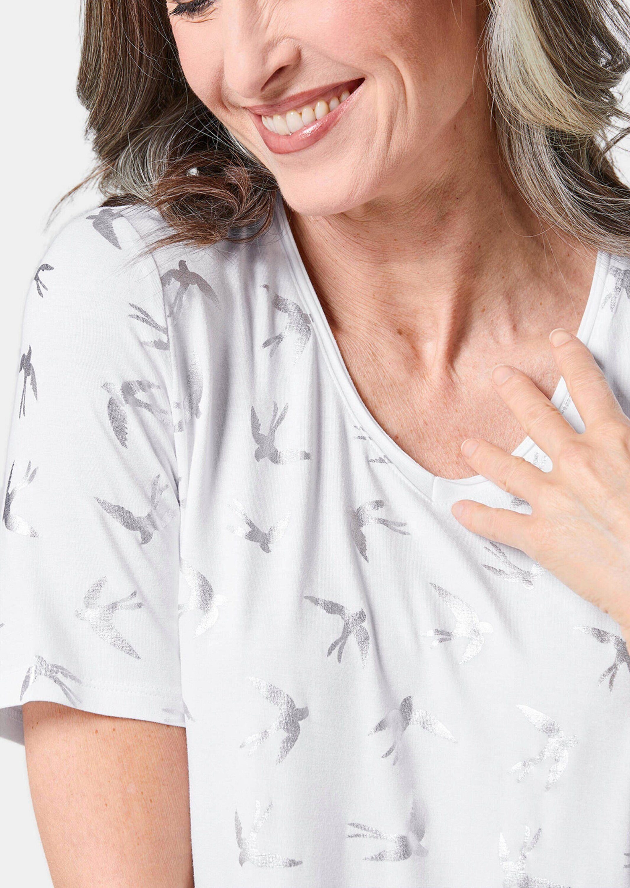 GOLDNER Print-Shirt Topmodisches Shirt mit glänzendem Druck
