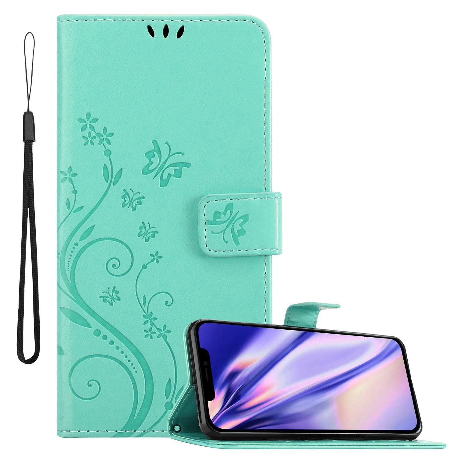 Cadorabo Handyhülle für iPhone 13 PRO MAX Hülle Apple iPhone 13 PRO MAX, Hülle Schutzhülle Blumen Flower mit Standfunktion Kartenfach Magnet