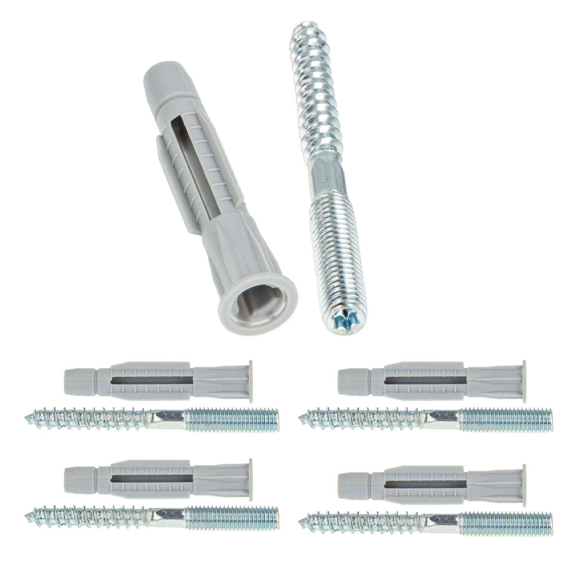 tecuro Stockschraube Stockschraube M8 / M10 - Stahl verzinkt, mit Universal Hohlraumdübel