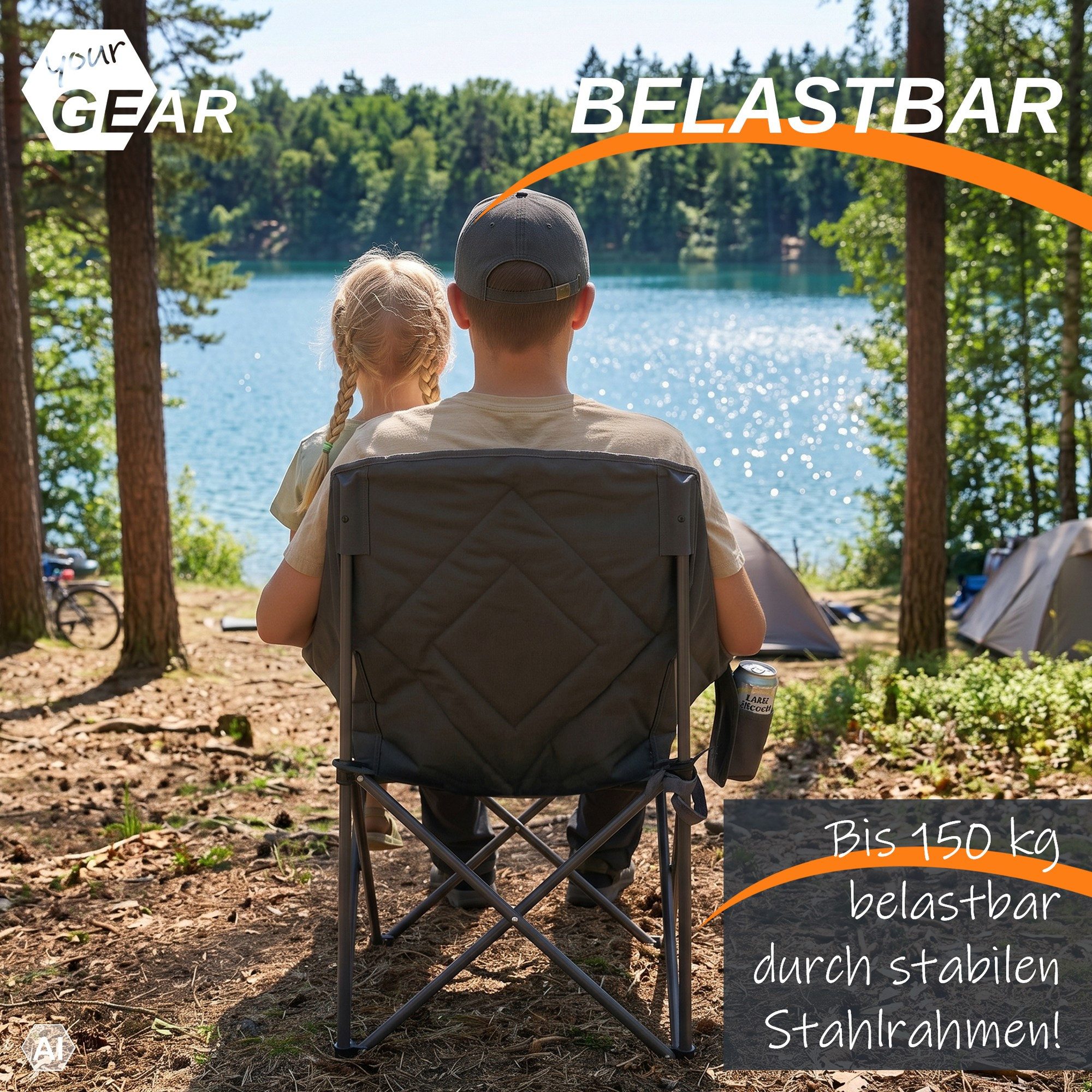 yourGEAR Campingstuhl your GEAR Campingstuhl Imola - gepolsterter Bucket Chair, extra breit
