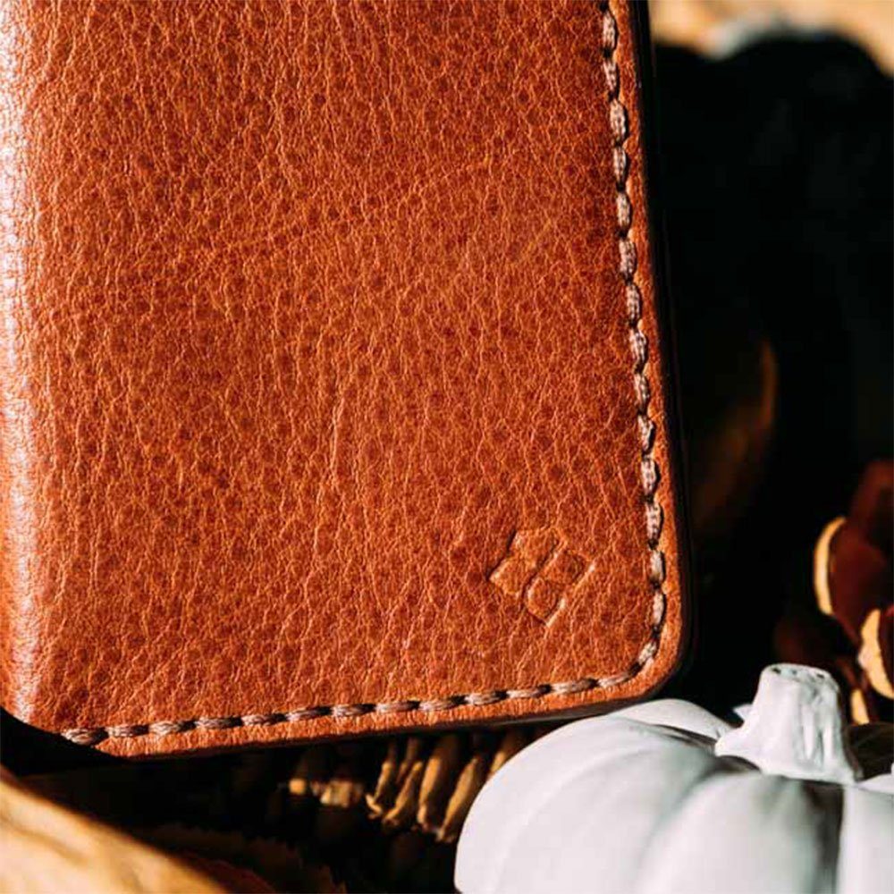 QIRAS Geldbörse Lord - Zeitloses Portemonnaie aus Wallet Smart sorgfältig Look, Hellbraun (1-tlg), Leder. Design Geldbörse ausgewähltem Kartenetui im handgenäht Vintage