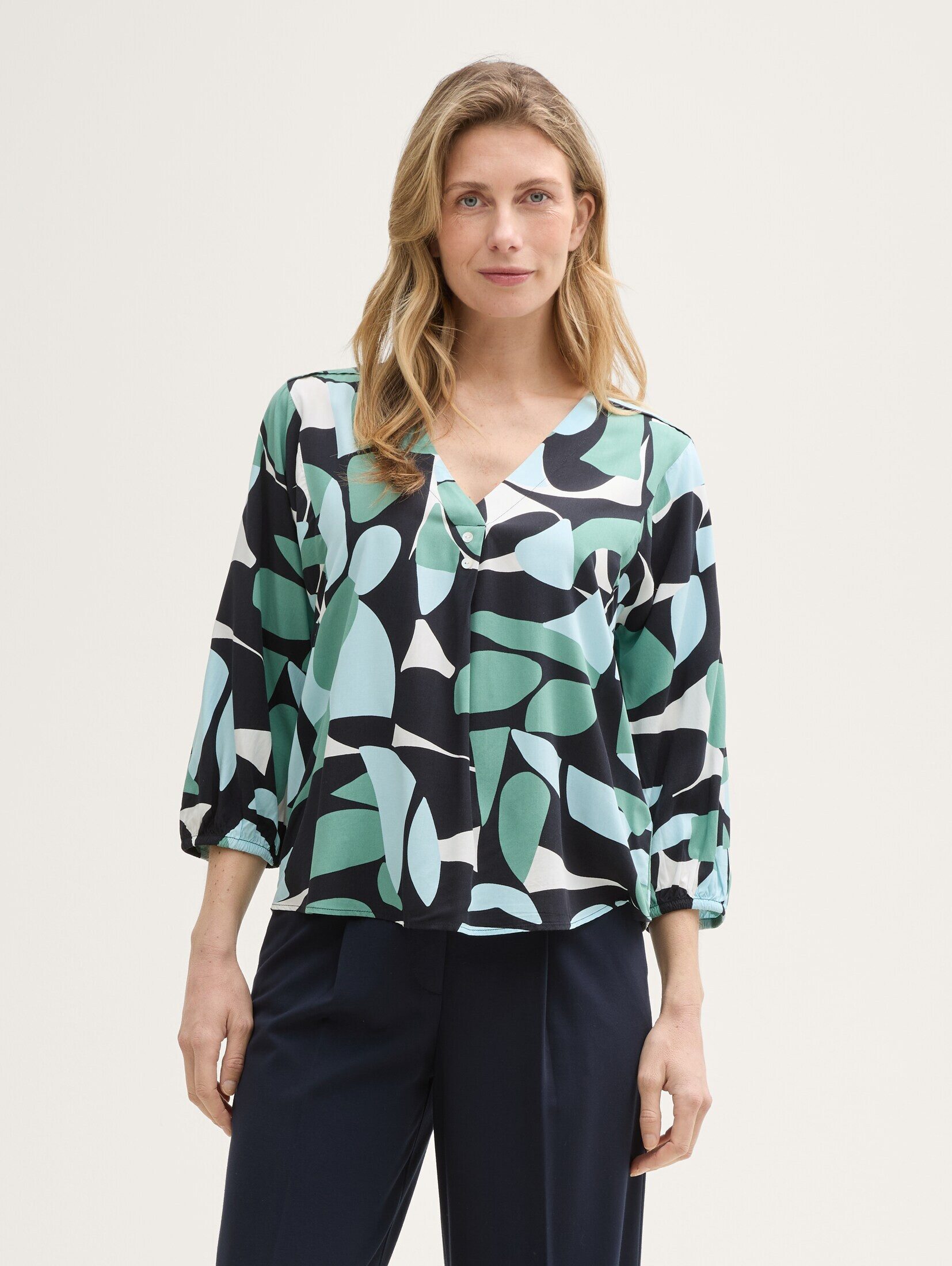 TOM TAILOR Langarmbluse Bluse mit Muster günstig online kaufen
