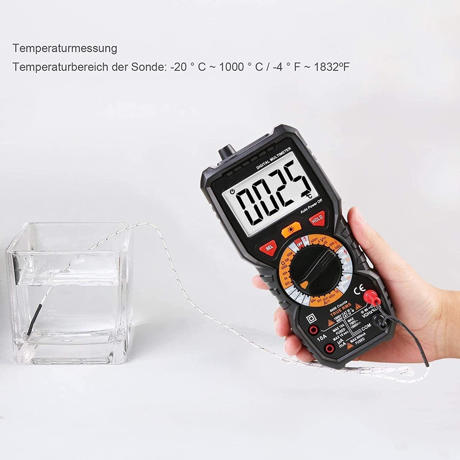 Thumbnail - TACKLIFE Multimeter Digital Multimeter Strommessgerät mit 6000 Counts, (Batterie nicht beigfügt)