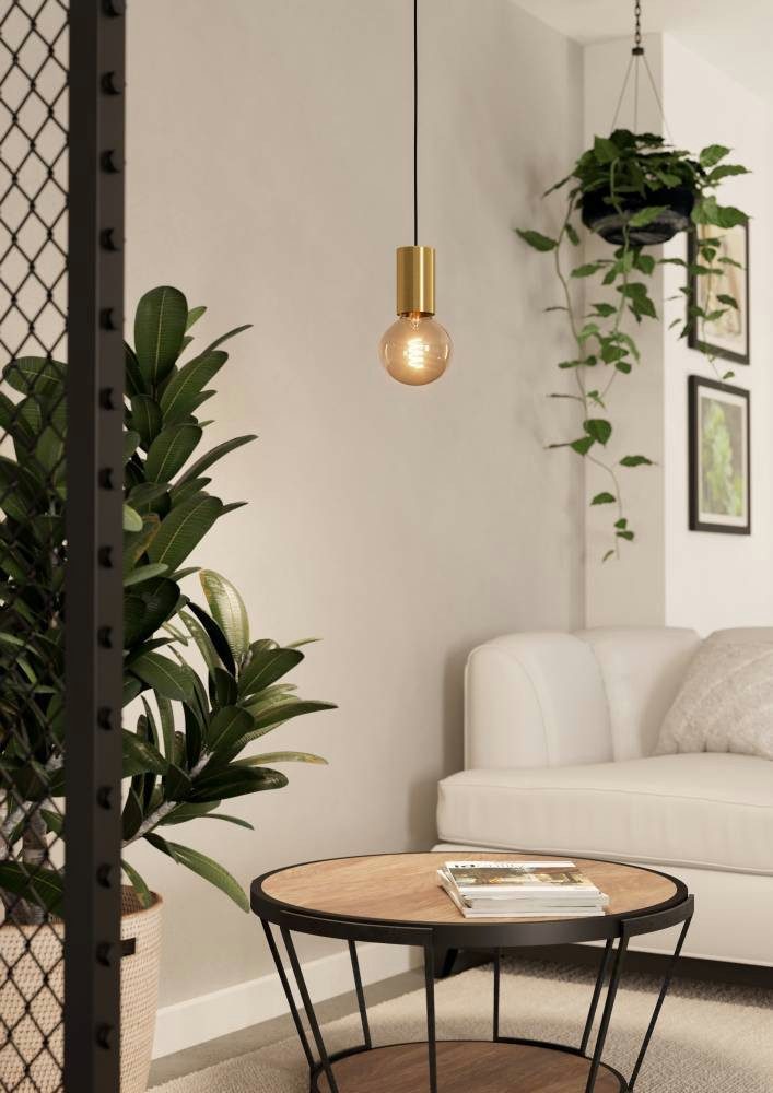 EGLO Hängeleuchte POZUETA 1, ohne Leuchtmittel, Pendelleuchte, E27 Fassung mit Kabel, Metall, Ø 6,5 cm