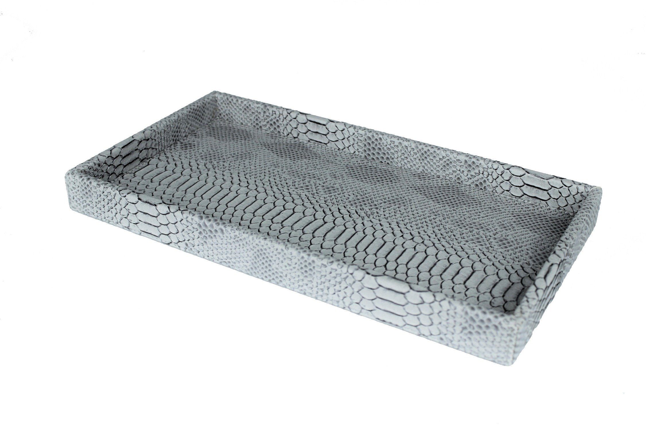 Signature Home Collection Dekotablett Tablett Kroko schwarz zum Servieren, mit niedrigem Rand, pflegeleicht & abwischbar