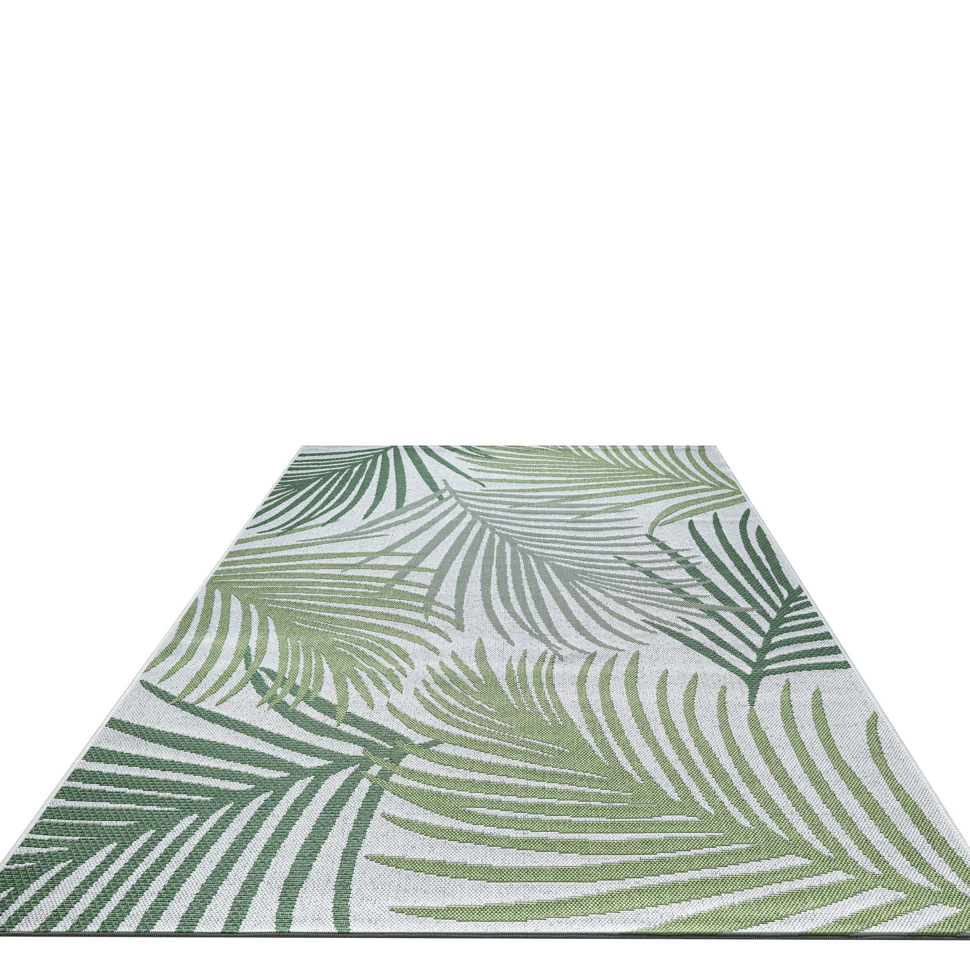 TaraCarpet Teppich TaraCarpet Regina Palme Wohnzimmer,Schlafzimmer,Esszimmer grün, rechteckig, Höhe: 7 mm, Küche Flur Terrasse Garten Balkon 80x150