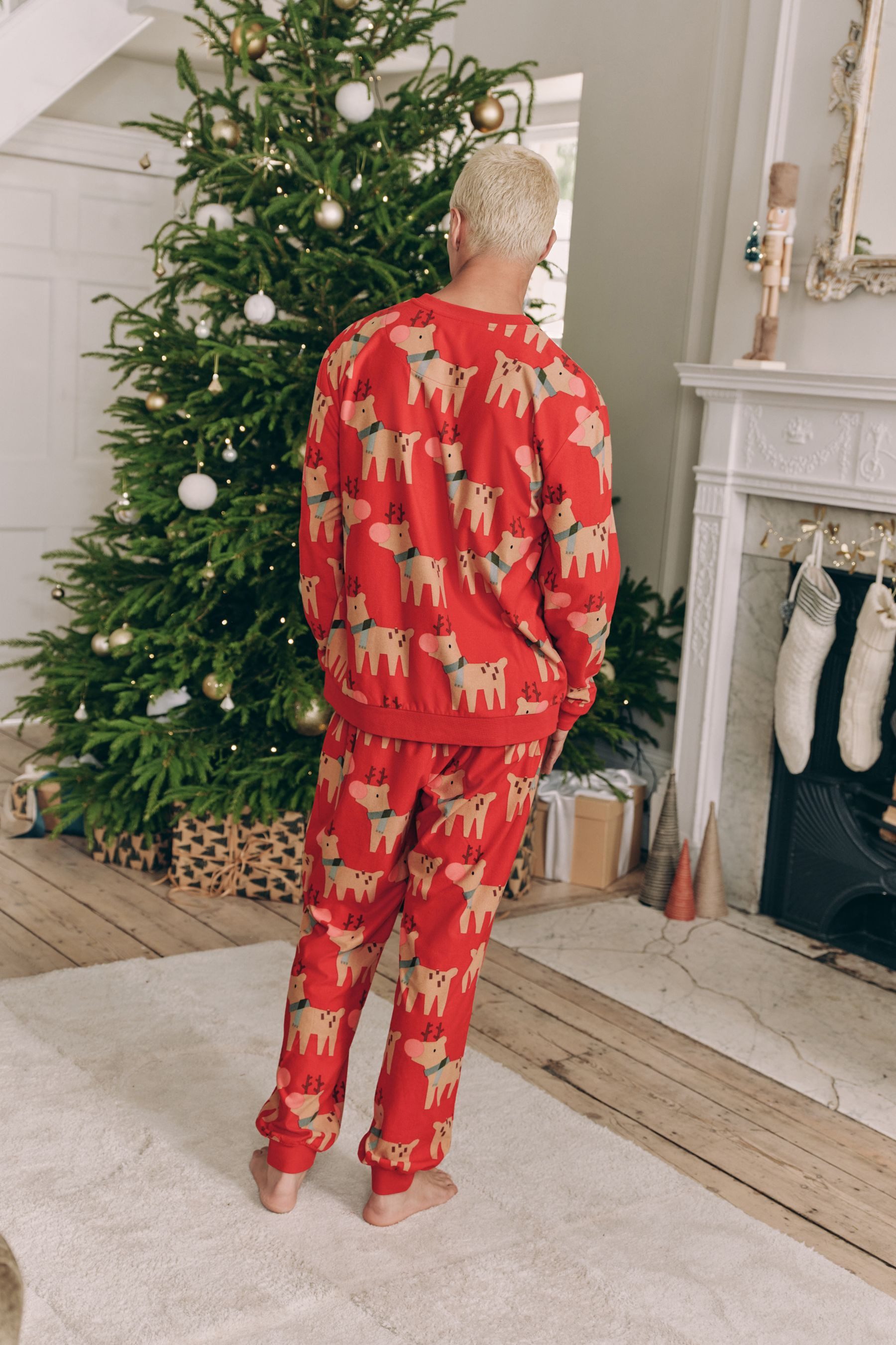 Next Pyjama Familienkollektion Herren-Schlafanzug, Rentiere (2 günstig online kaufen
