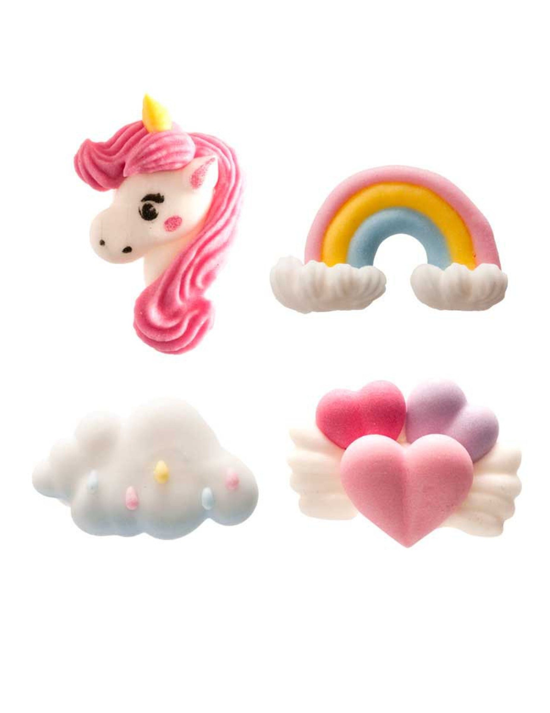 deKora Kostüm 8 Mini-Zuckerfiguren Einhorn 14g Tortendeko