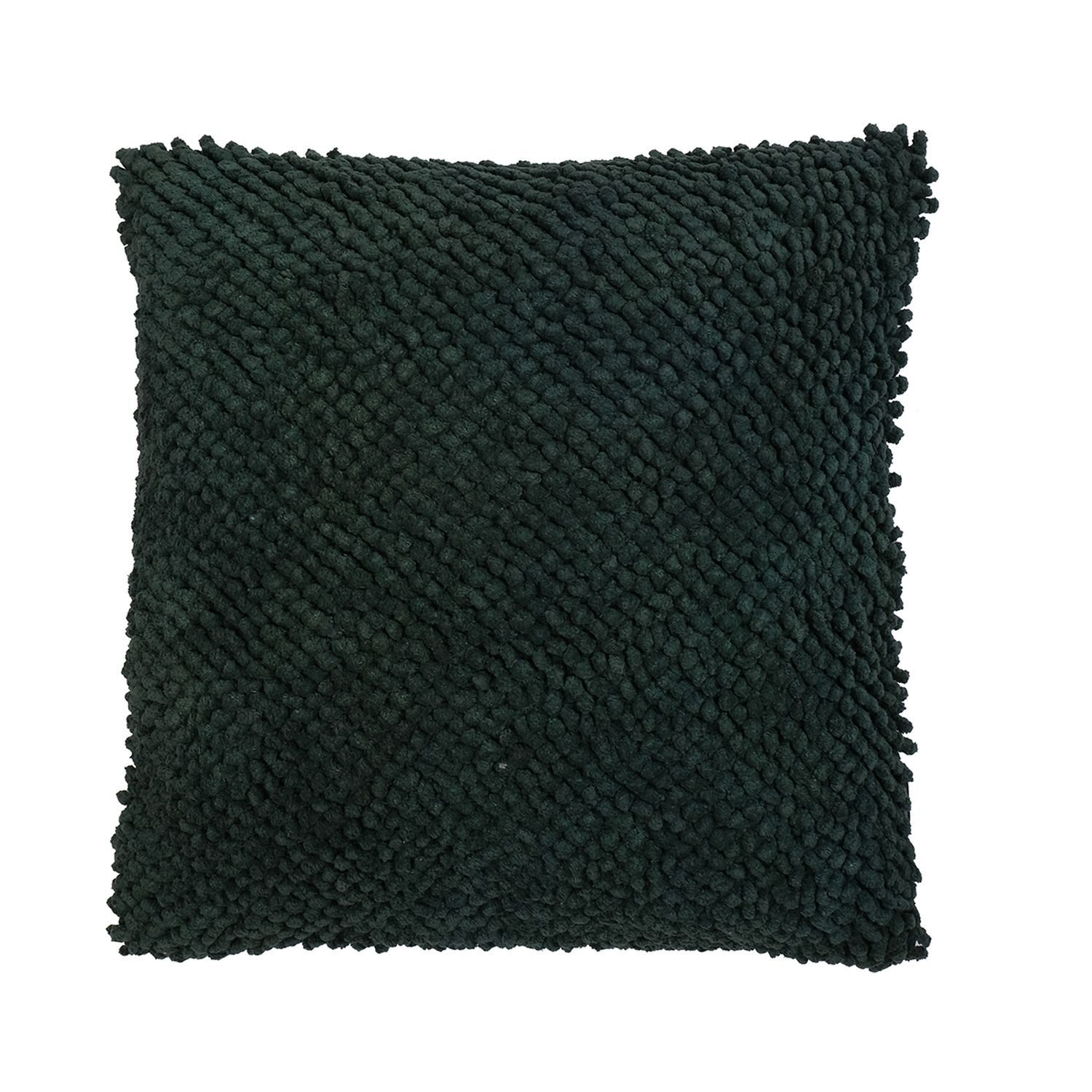 INNA-Glas Dekokissen Deko Kissen Sofa BOLLY, mit Kügelchen, dunkelgrün, 45x45cm