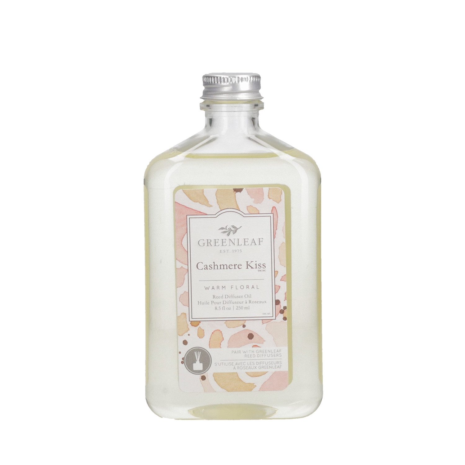 Greenleaf Raumduft Cashmere Kiss 250 ml (1-St), Reed Diffuser Oil Nachfüller mit Peddigrohr Stäbchen
