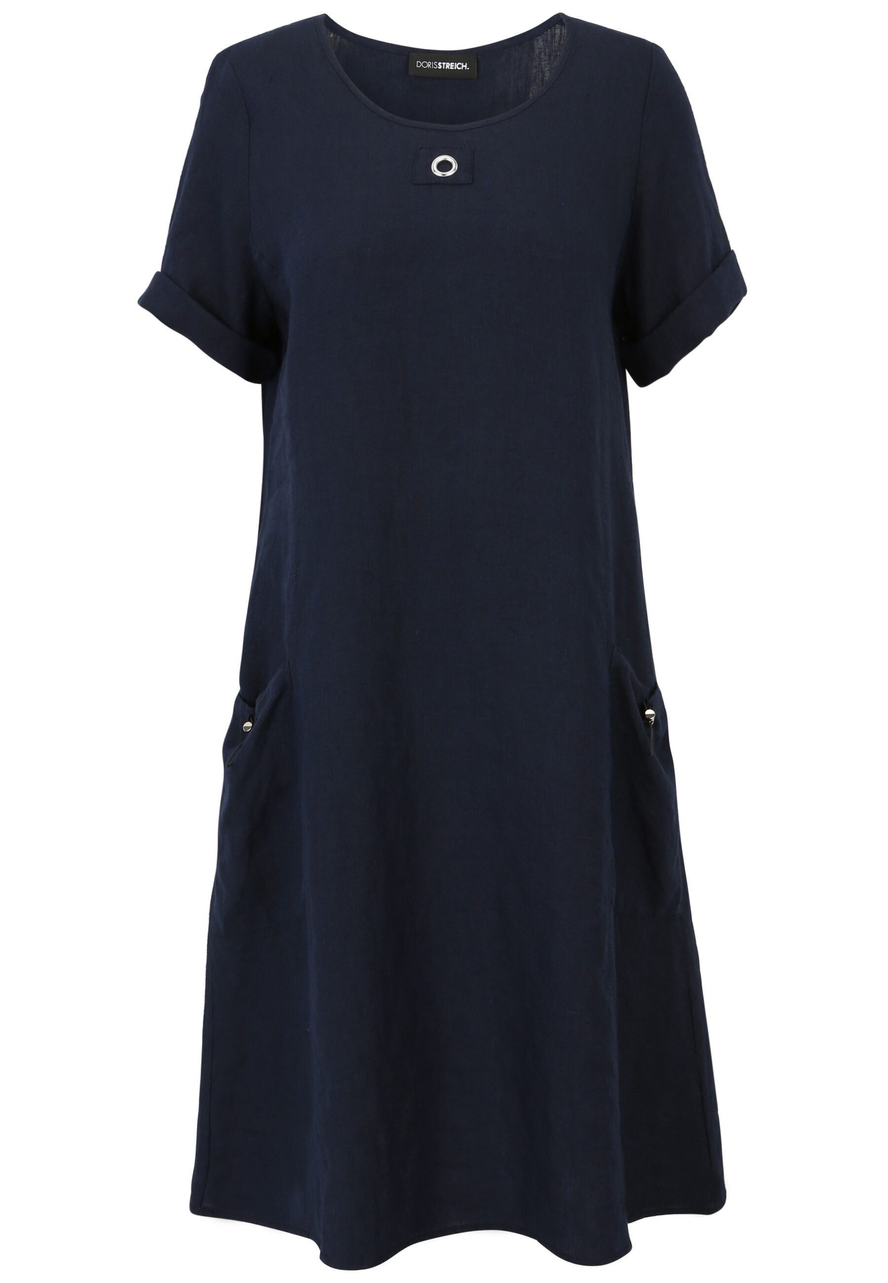 Doris Streich A-Linien-Kleid (1-tlg) aus Leinen mit Halbarm