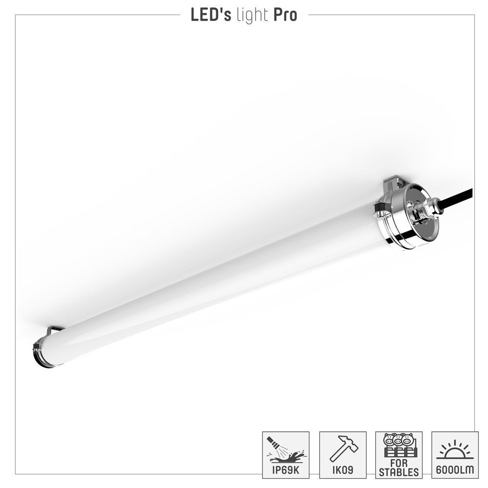 kaltweiß 2400325 LED, LED-Röhrenleuchte, light IP69K Pendelleuchte PRO für Tierhaltung 150cm Ammoniakbeständig DLG-geprüft LED's LED 40W