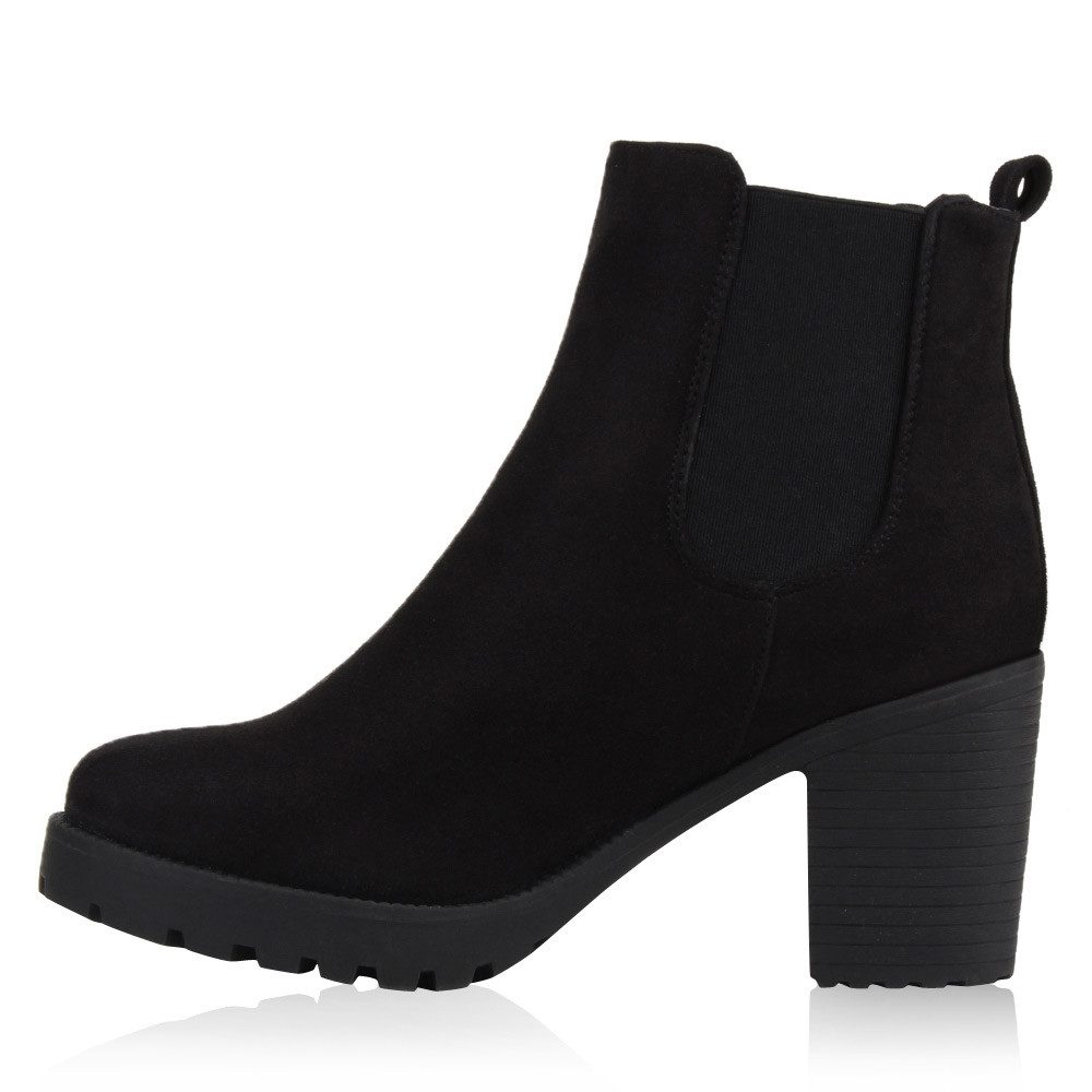 VAN HILL 76870 Chelseaboots Damen Stiefeletten Chelsea Boots Profilsohle 70?s