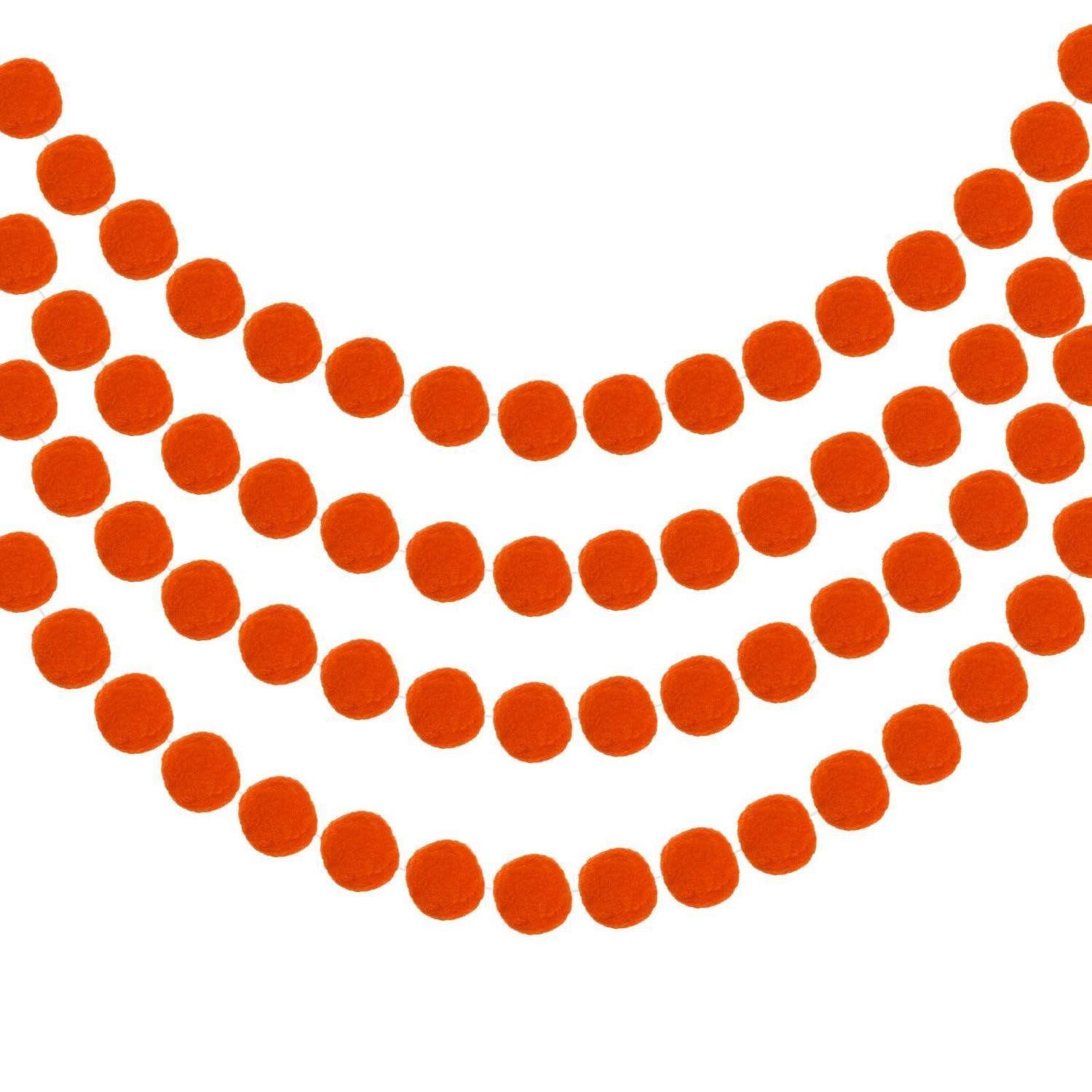 LuxusKollektion Girlande Pom Pom Girlande Orange 4er Set