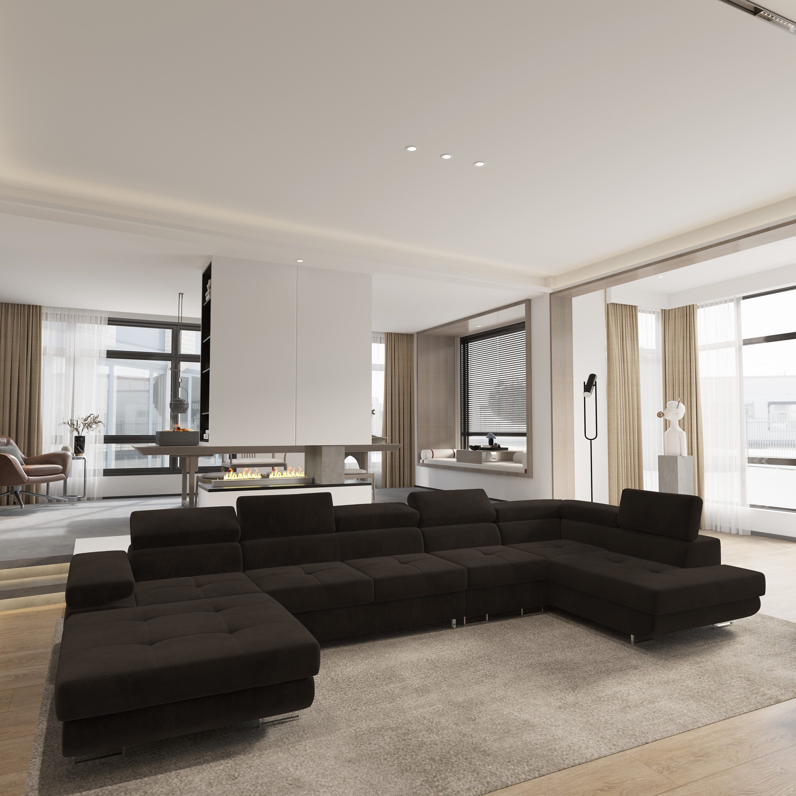 Masseno Ecksofa VELORA mit Schlaffunktion U-Form, günstig online kaufen