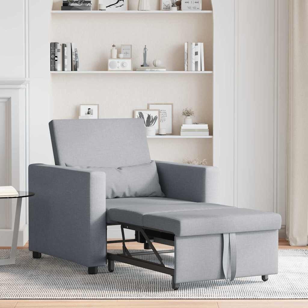 vidaXL Sessel Einzel-Schlafsofa mit Rädern Hellgrau günstig online kaufen