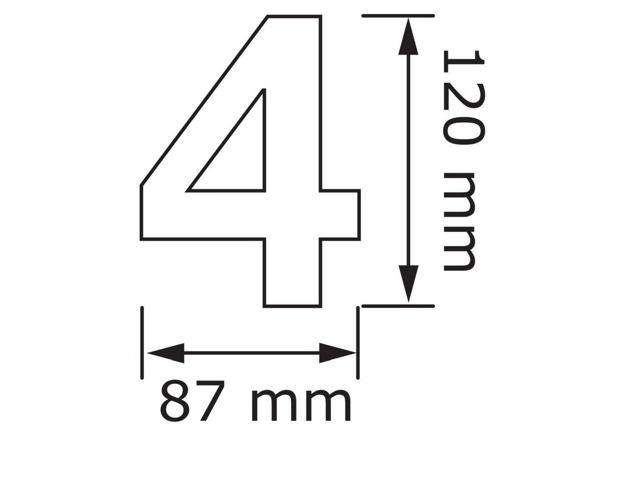 Thumbnail - Bravios Briefkasten Hausnummer ''4'' Edelstahl