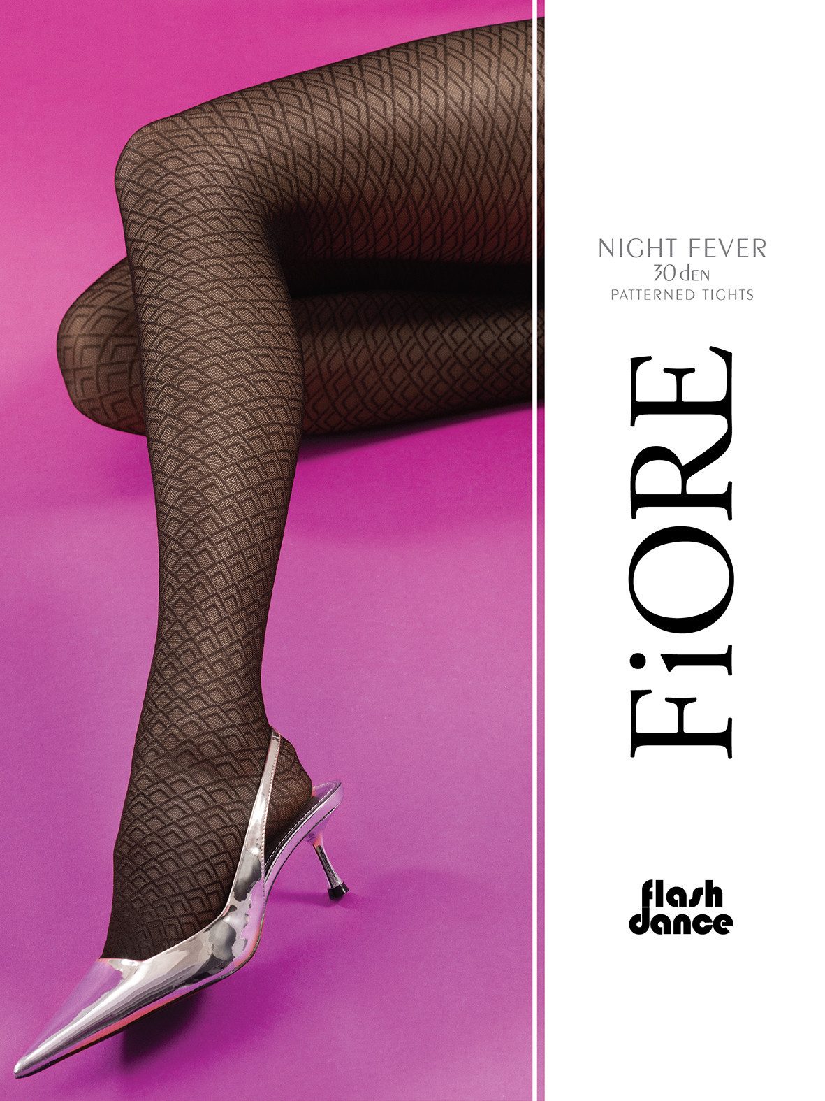 Fiore Feinstrumpfhose Flashdance (Packung 1 St. 1 Paar) Feinstrumpfhose 30DEN mit geometrischem Muster