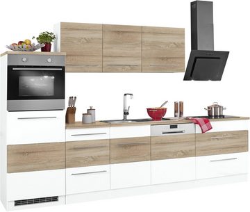 HELD MÖBEL Küchenzeile Trient, mit E-Geräten, Breite 300 cm mit Stangengriffen aus Metall