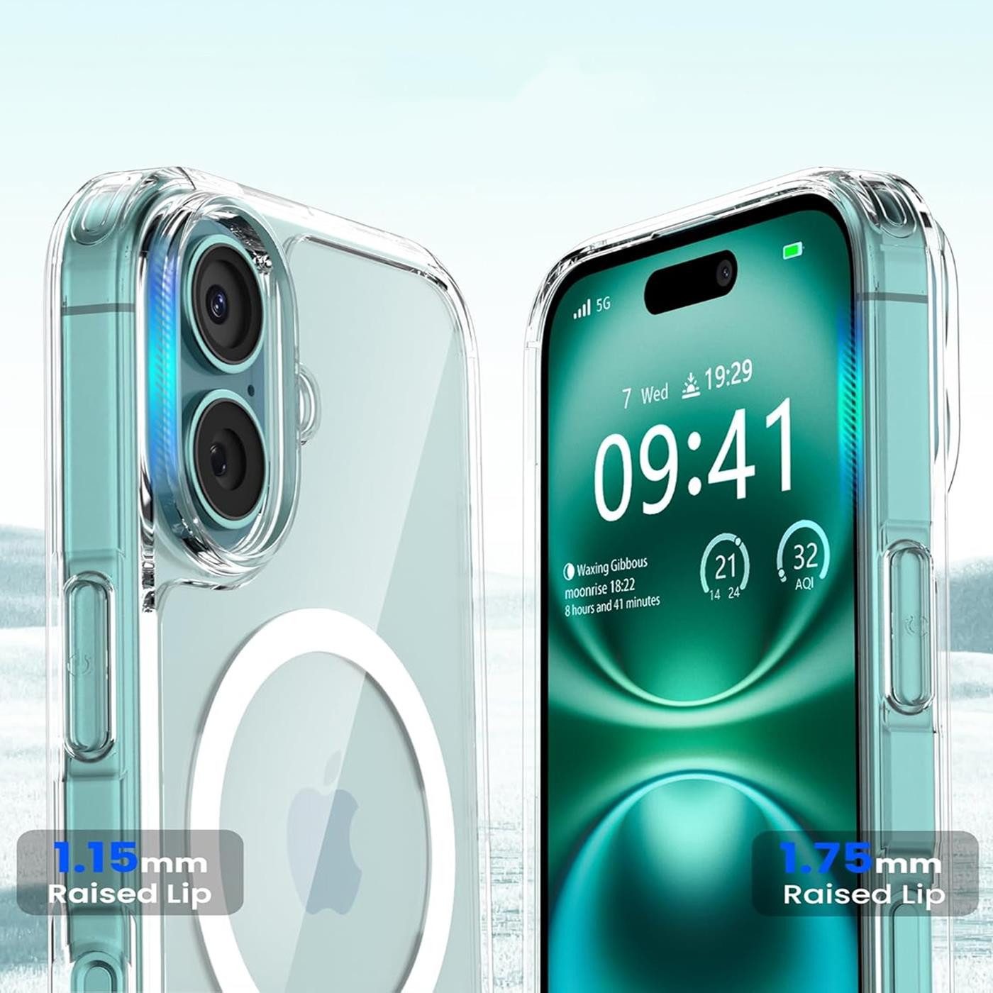 CoolGadget Handyhülle Premium Silikon Handy Case für iPhone 16 6,1 Zoll, Hülle Transparent Schutzhülle kompatibel mit MagSafe Zubehör