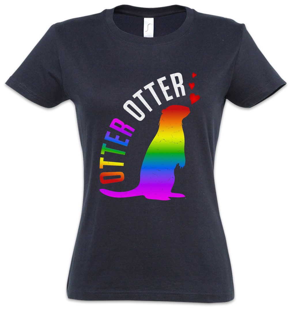 Urban Backwoods Print-Shirt Otter Otter Damen T-Shirt Gay Lesbian Trans Queer LGBTQ Wildlife (1-tlg) lontra Nutria Fischotter Seeotter