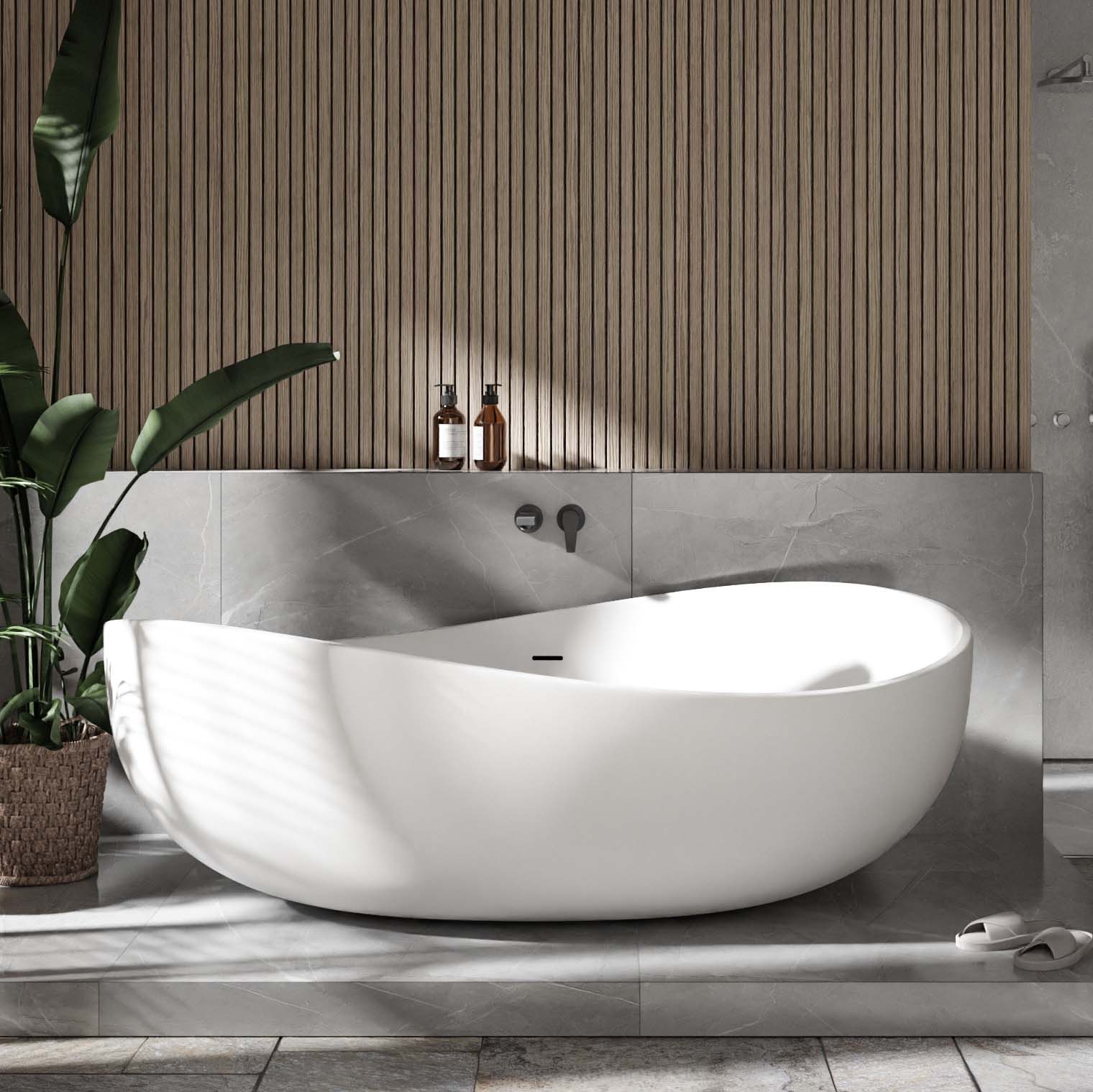 Badewanne WAVE Weiß matt