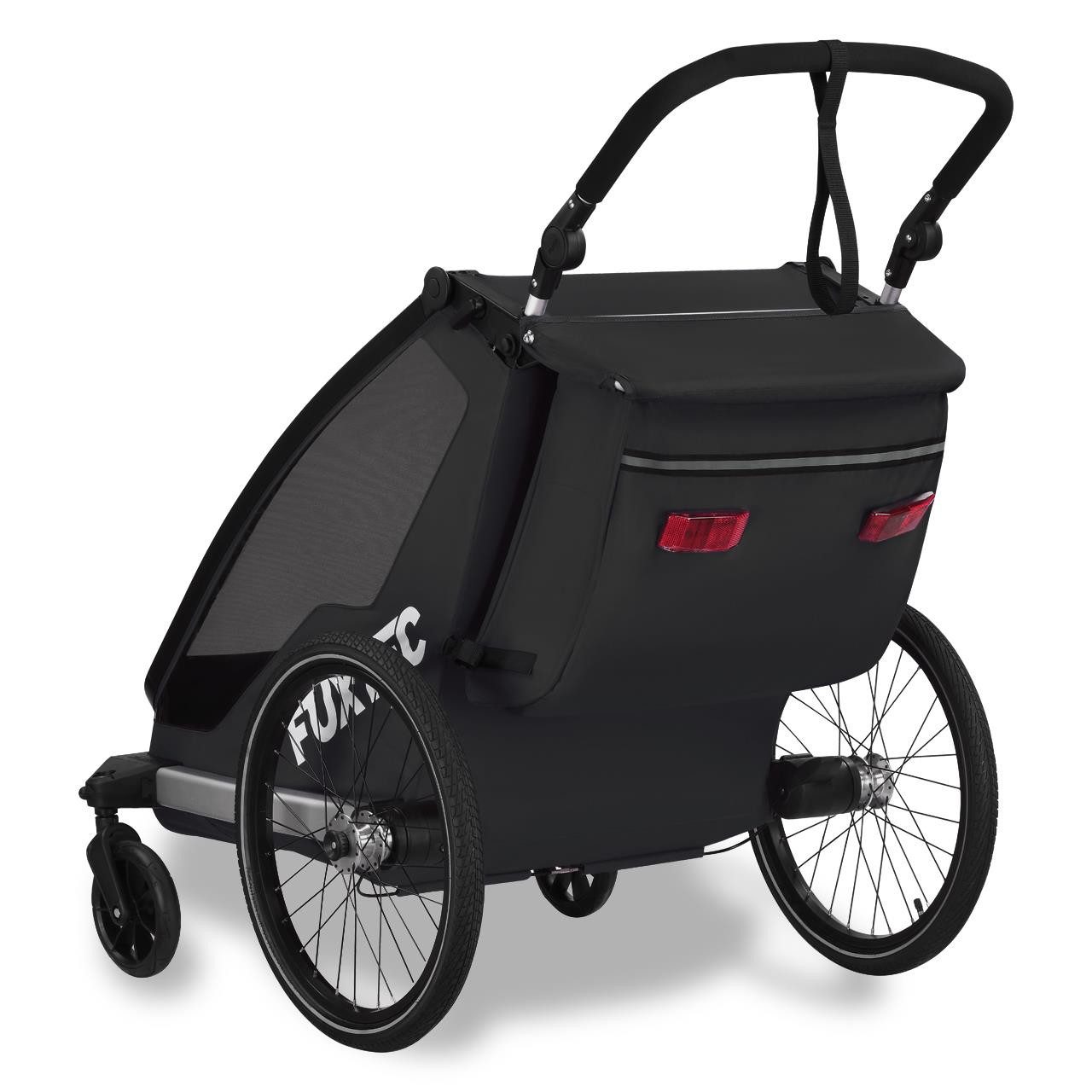 FUXTEC Fahrradkinderanhänger FX-FA1neu, faltbar, für 2 Kinder geeignet, mit 5-Punkt-Sicherheitsgurte – Bild 4 von 5