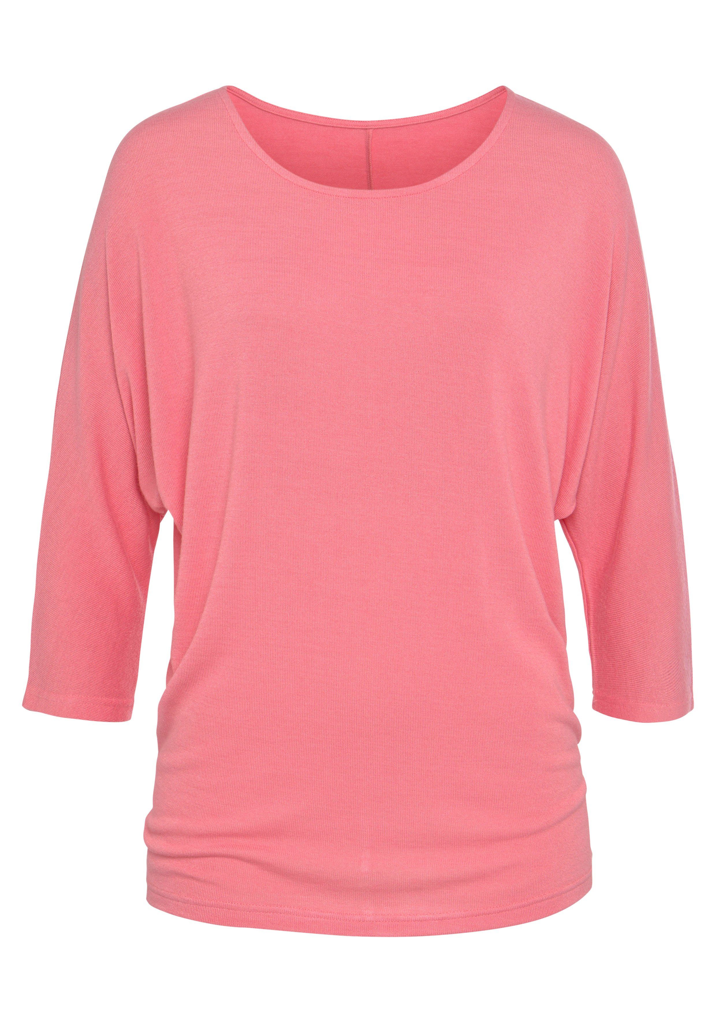 LASCANA 3/4-Arm-Shirt aus elastischem Feinstrick mit Viskose – Bild 2 von 5