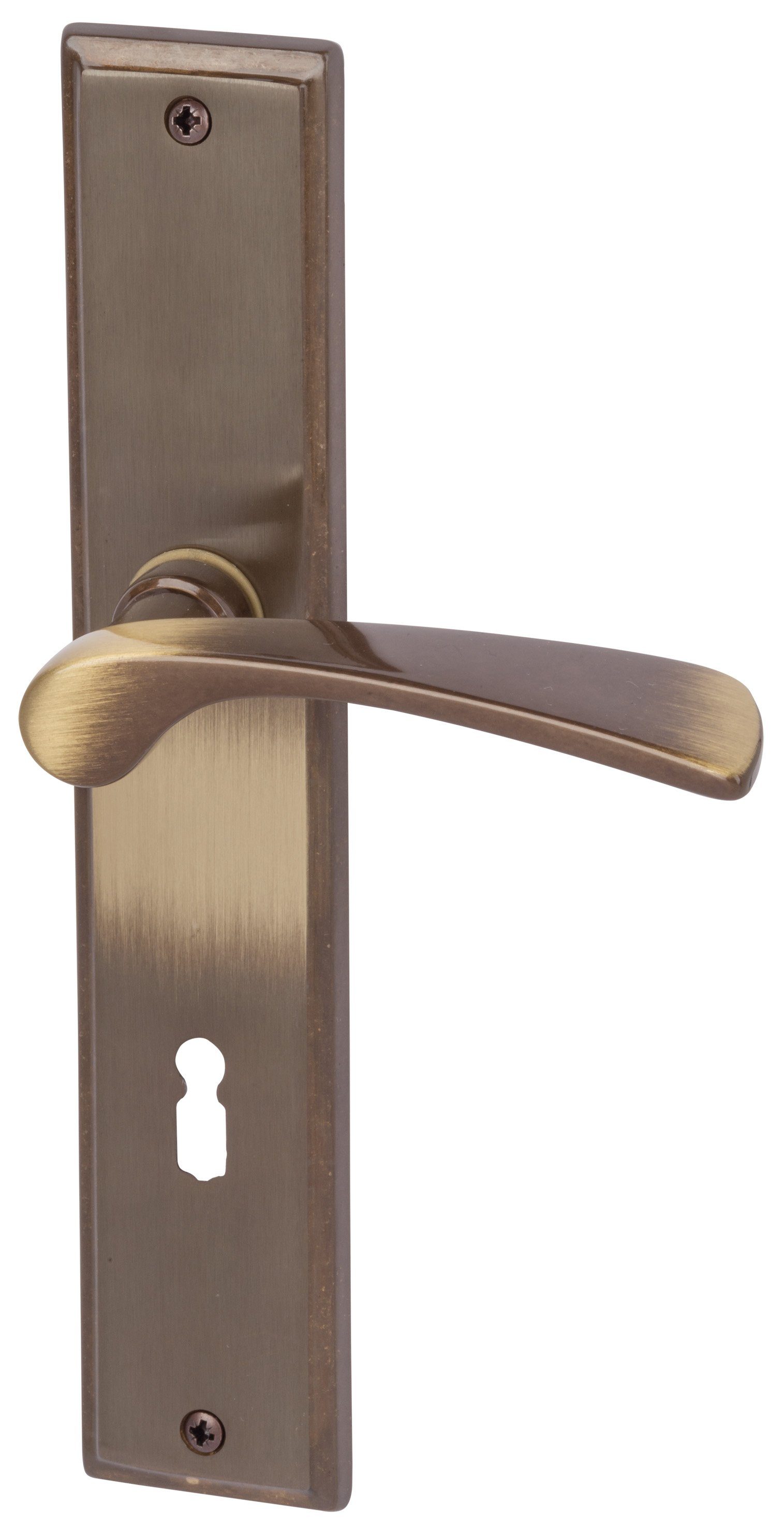 Alpertec Türbeschlag Langschildgarnitur Nelson Messing bronze eckig Buntbart (1 St)