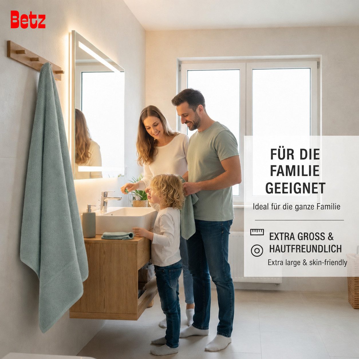 Betz Badetuch Berlin Größe 100 x 200 cm Saunatuch & Strandtuch 360 g/m², 100% Baumwolle (1 Stück, 1-St), saugstark & weich – großes Handtuch mit Aufhänger – Ser – Bild 4 von 5