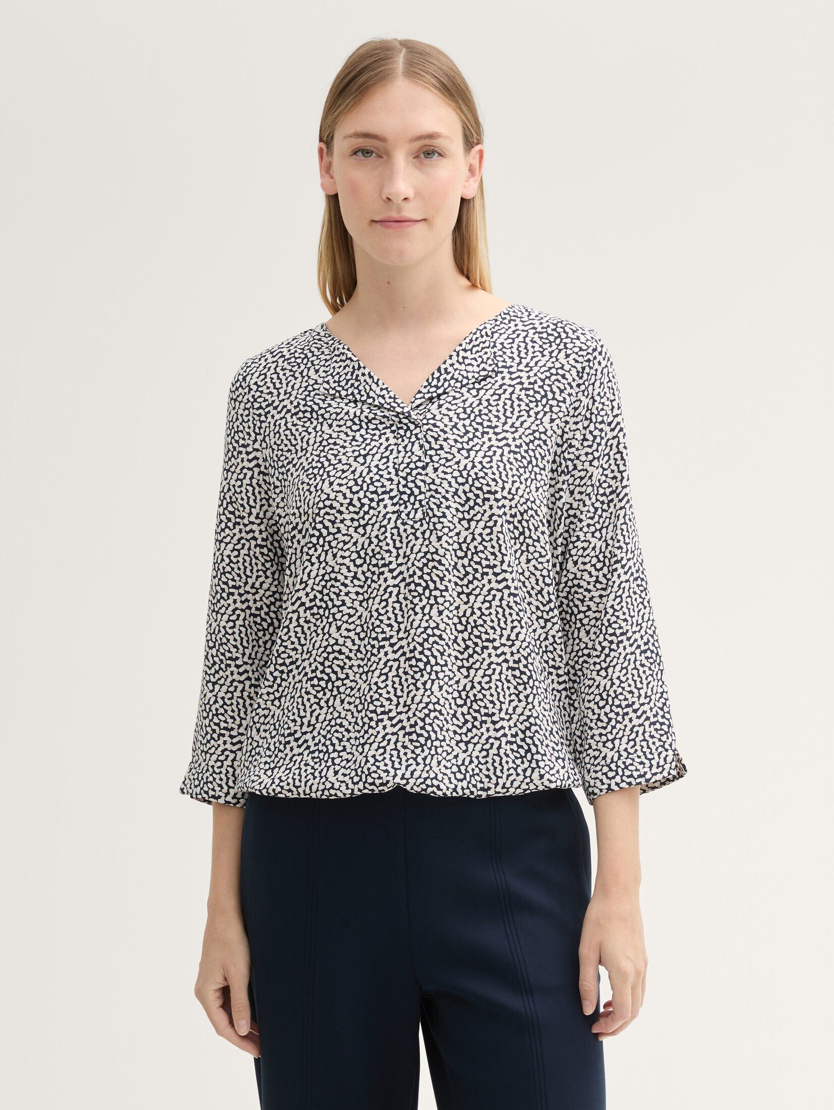 Langarmbluse Gemusterte Bluse mit LENZING™ ECOVERO™