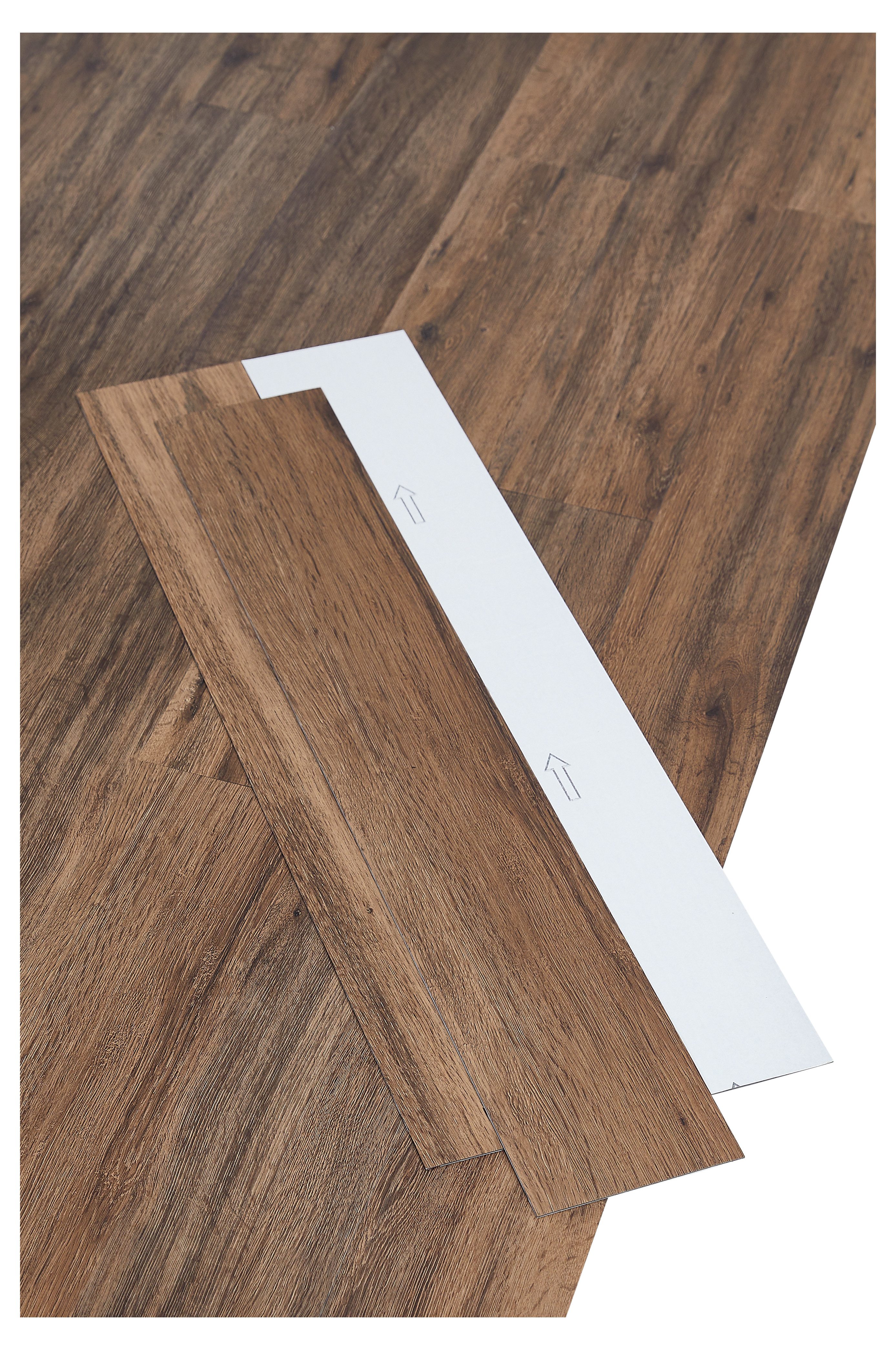 misento Designboden Виниловый ламинат selbstklebend in Holzoptik, 32 St., 32 PVC Planken je ca. 15,2 x 91,4 cm, PVC Bodenbelag 4,46 m², für Fußbodenheizung, Badezimmer, Wohnräume