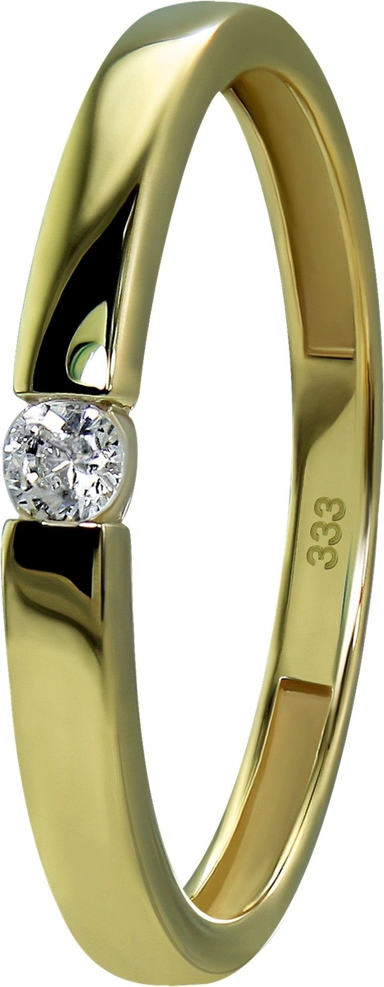 GoldDream Goldring GoldDream Gold Ring Classic Gr.58 (Fingerring), Damen Ring Classic 333 Gelbgold - 8 Karat, Farbe: gold, weiß