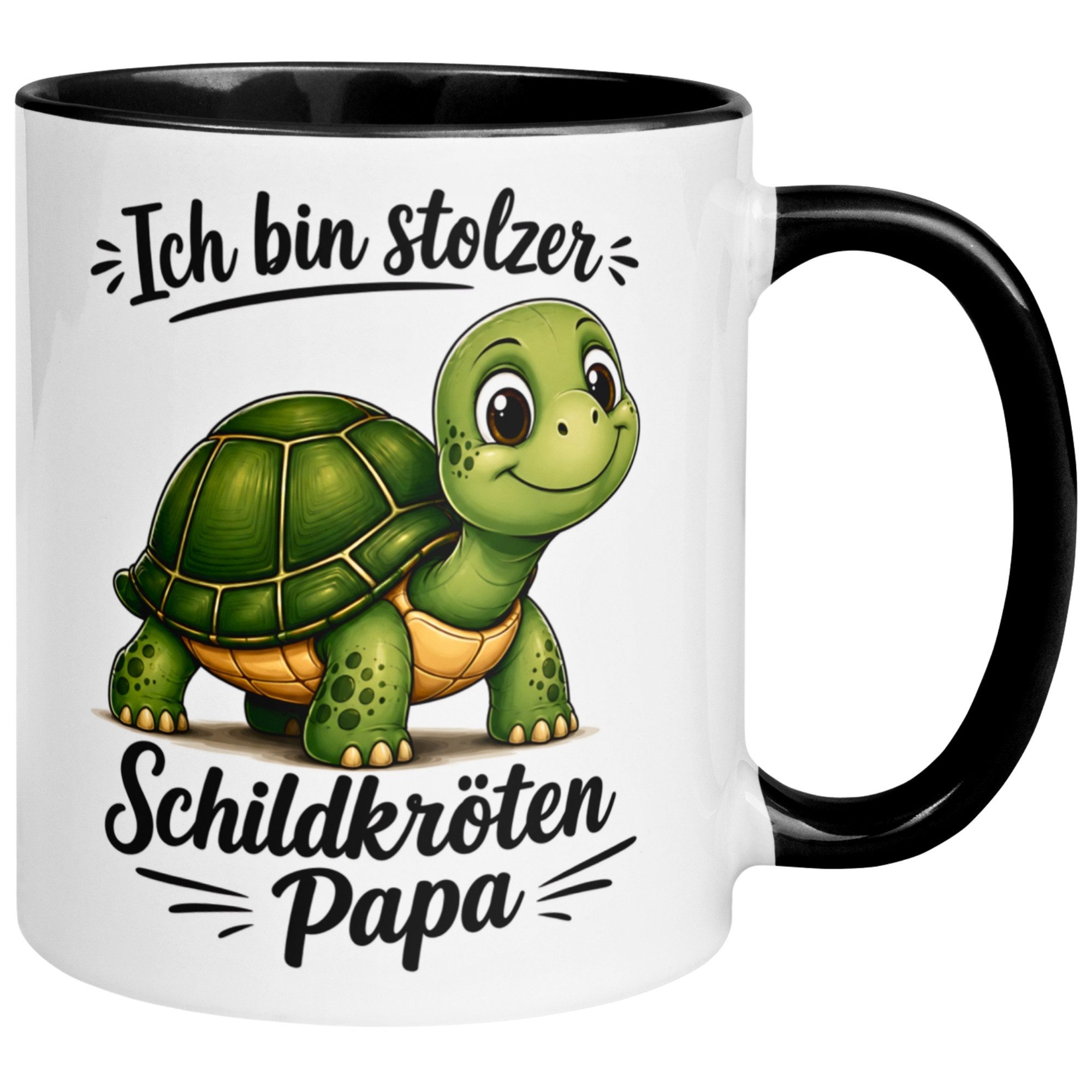 Momentals Tasse Schildkröte – „Stolzer Schildkröten Papa“ – Schildkröten Geschenk, Gratis Versand · Links-&Rechtshänder · Spülmaschinenfest