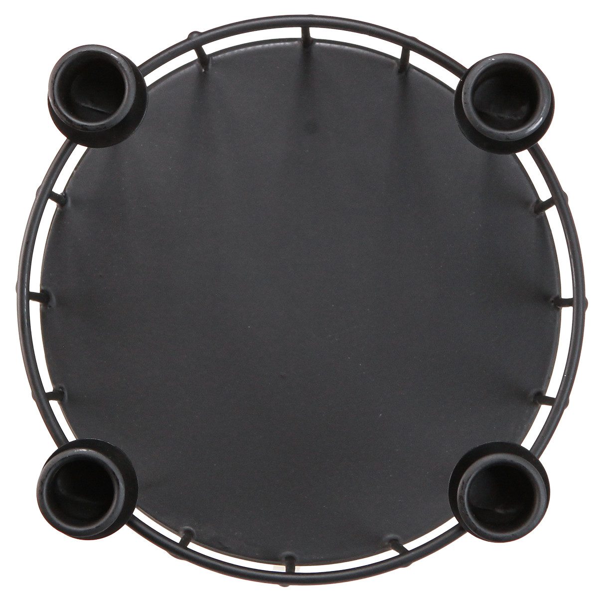 Posiwio Kerzenhalter Drahtkorb Schwarz Metall Dekokorb mit Kerzenhalter Ø23,5 cm