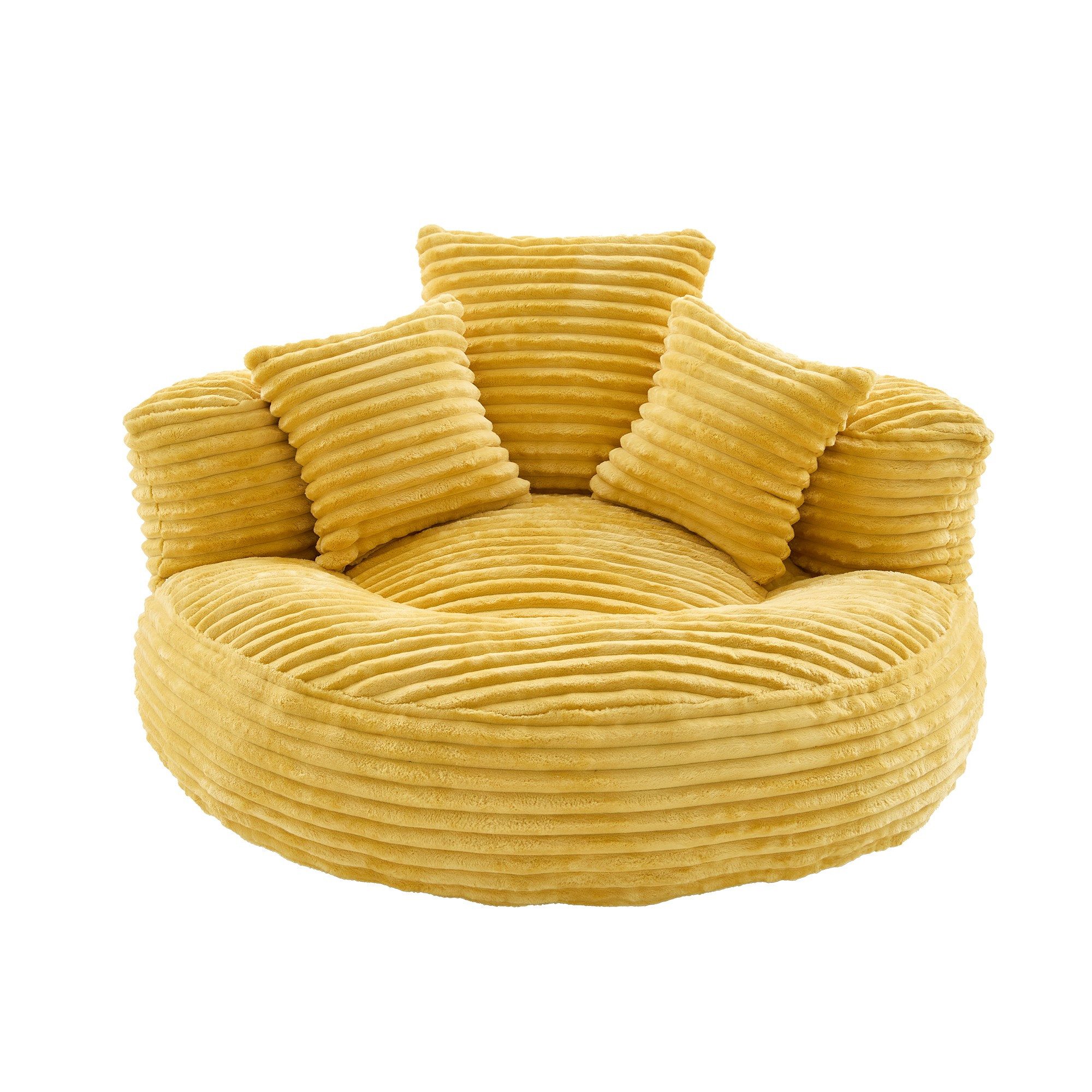BlingBin Sitzsack Cordstoff-Sofa, Lazy Sofa (Sofa, 1 St., 108 x 108 x 52 cm), Mit drei Kissen, für Erwachsene und Kinder gleichermaßen geeignet