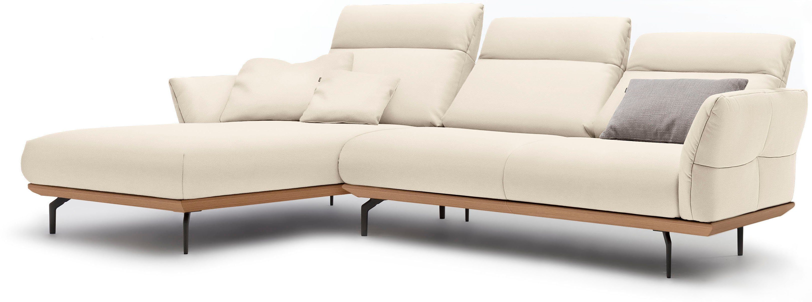 sofa 298 in Sockel Breite umbragrau, in hs.460, Eiche, cm Ecksofa Alugussfüße hülsta