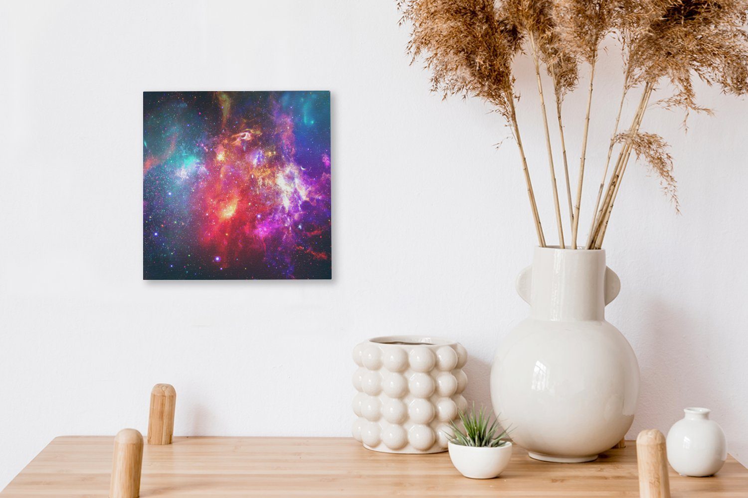 OneMillionCanvasses® Leinwandbild Universum Wohnzimmer - (1 Schlafzimmer Leinwand Sterne, - Bilder für Farben St)