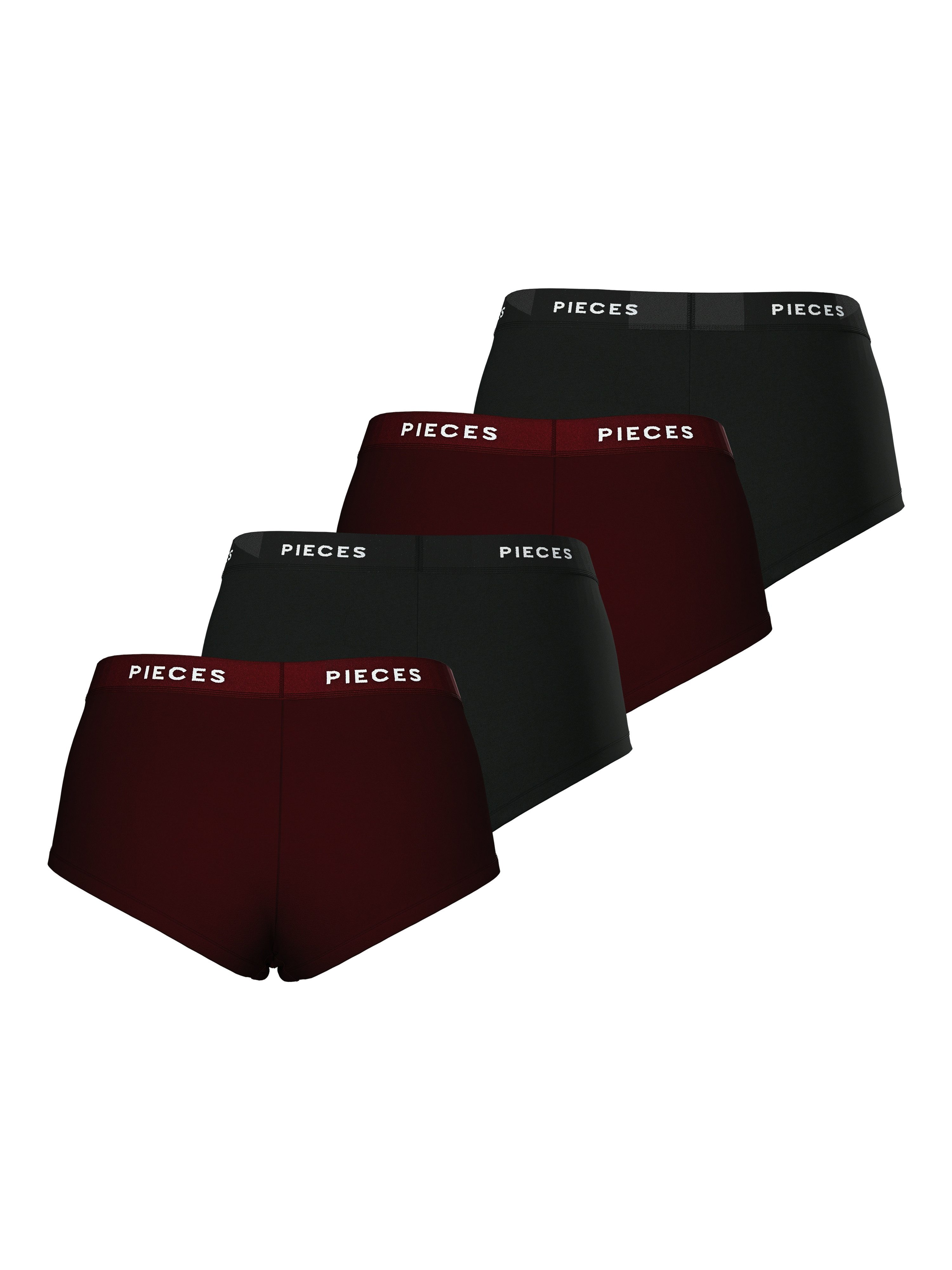 pieces Hipster PCLOGO LADY 4 PACK SOLID NOOS BC (Packung, 4-St., 4er-Pack) Baumwollmischung