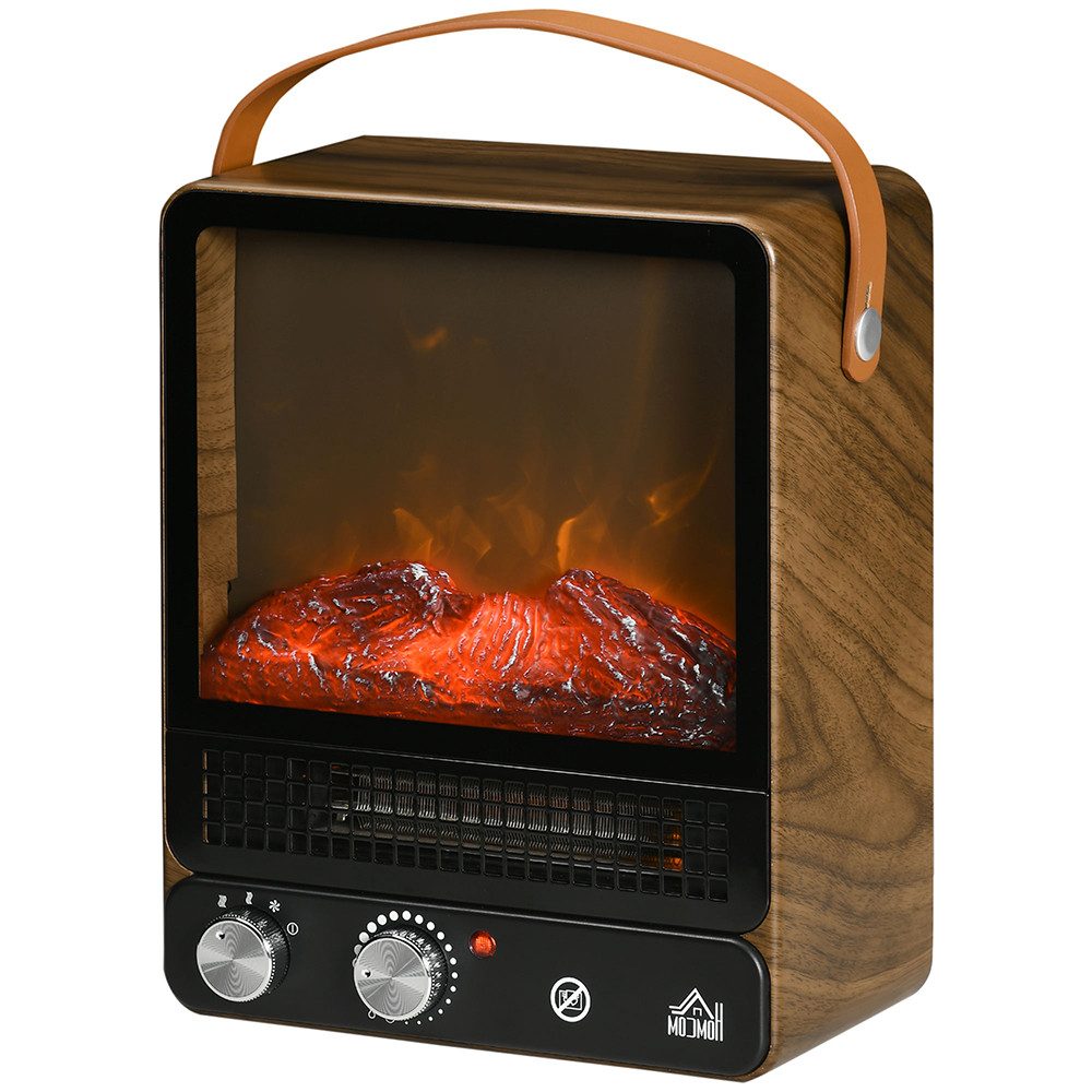 FELIXLEO Elektrokamin Elektrokamin 1500W Standkamin mit Flammeneffekt leise mit Griff
