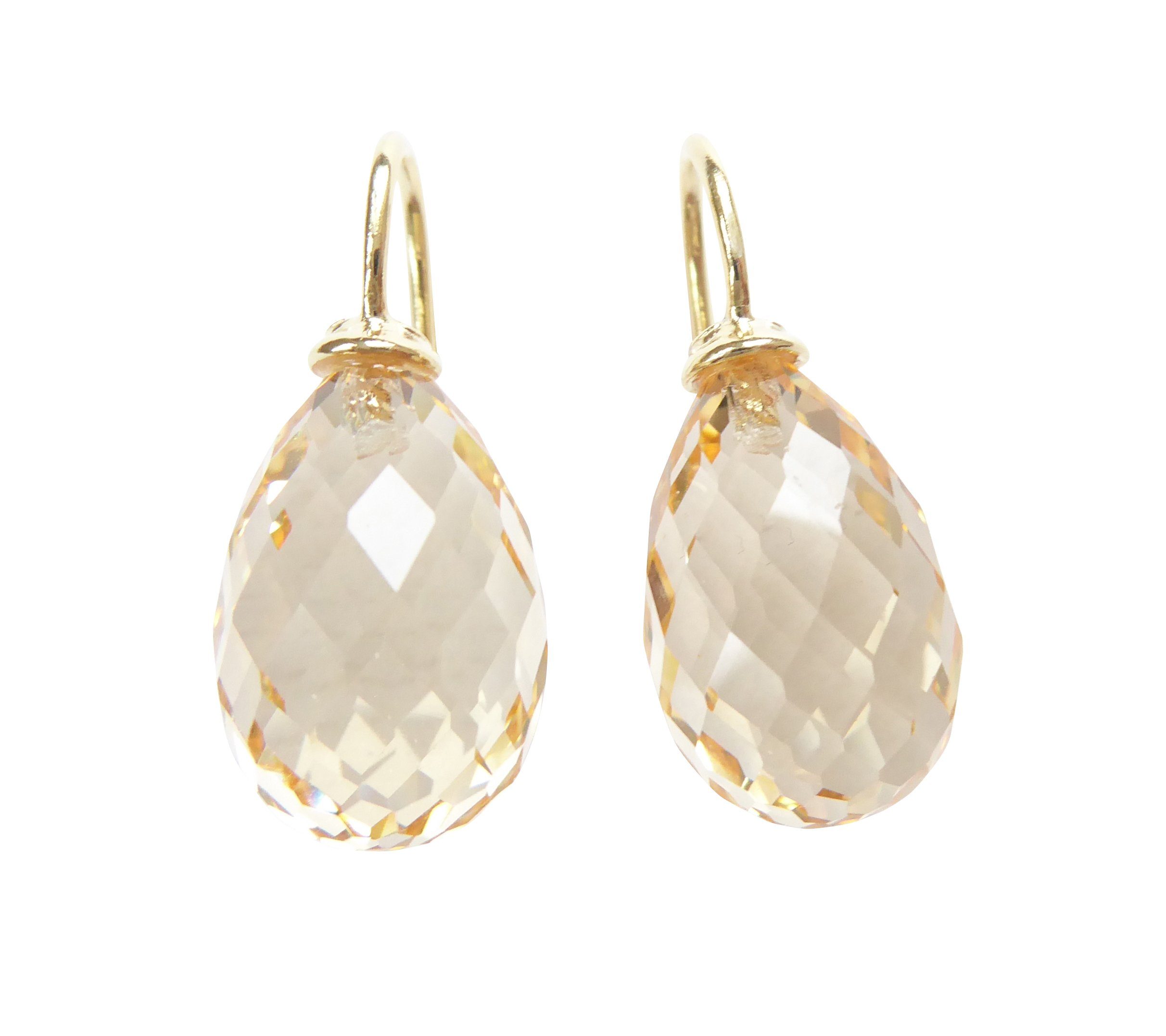 Paar Ohrhänger Mila citrin gold-platt. klassisch und elegant