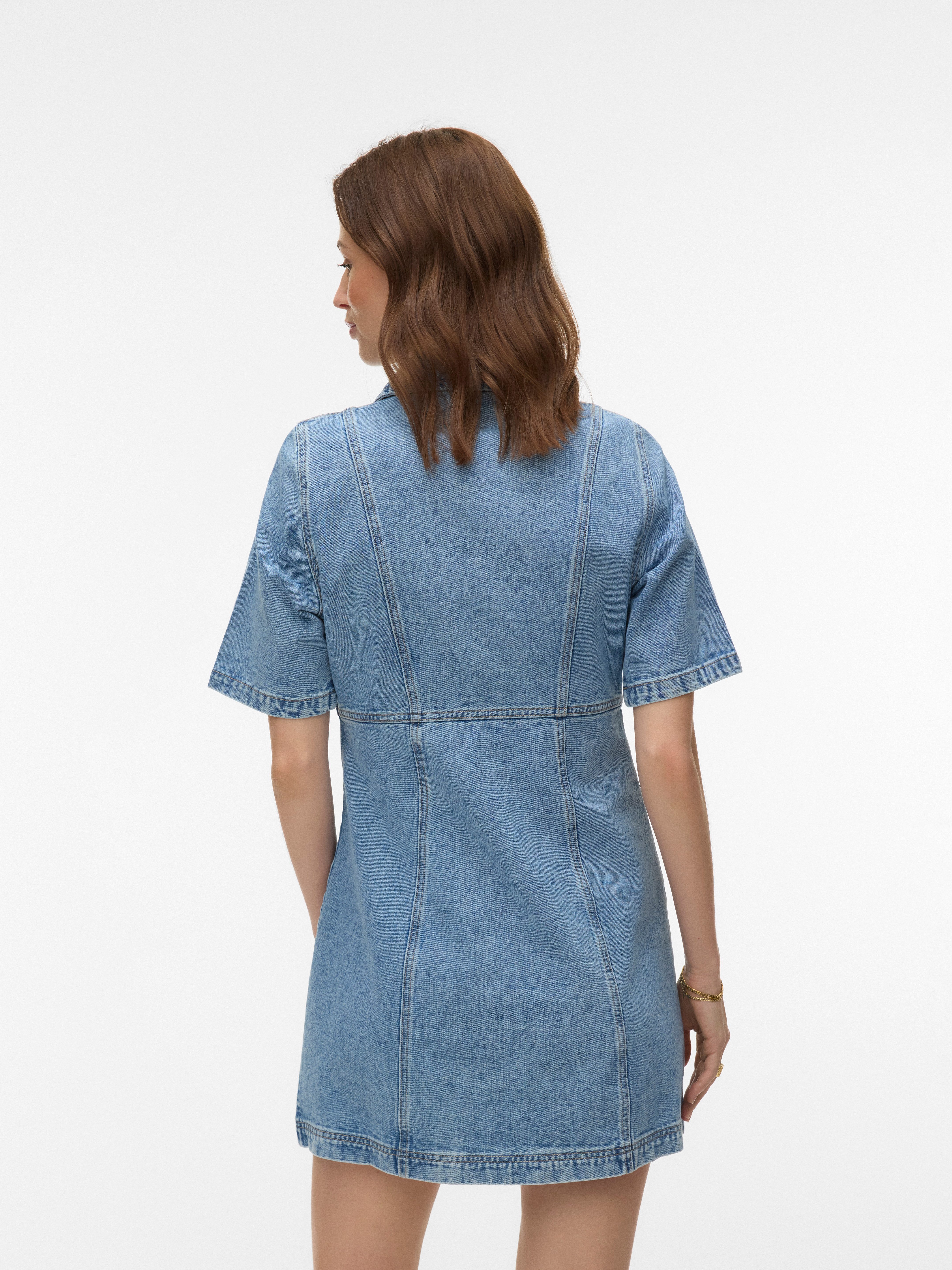 Vero Moda Jeanskleid VMDAISY 2/4 SHORT DENIM DRESS NOOS Baumwolle günstig online kaufen