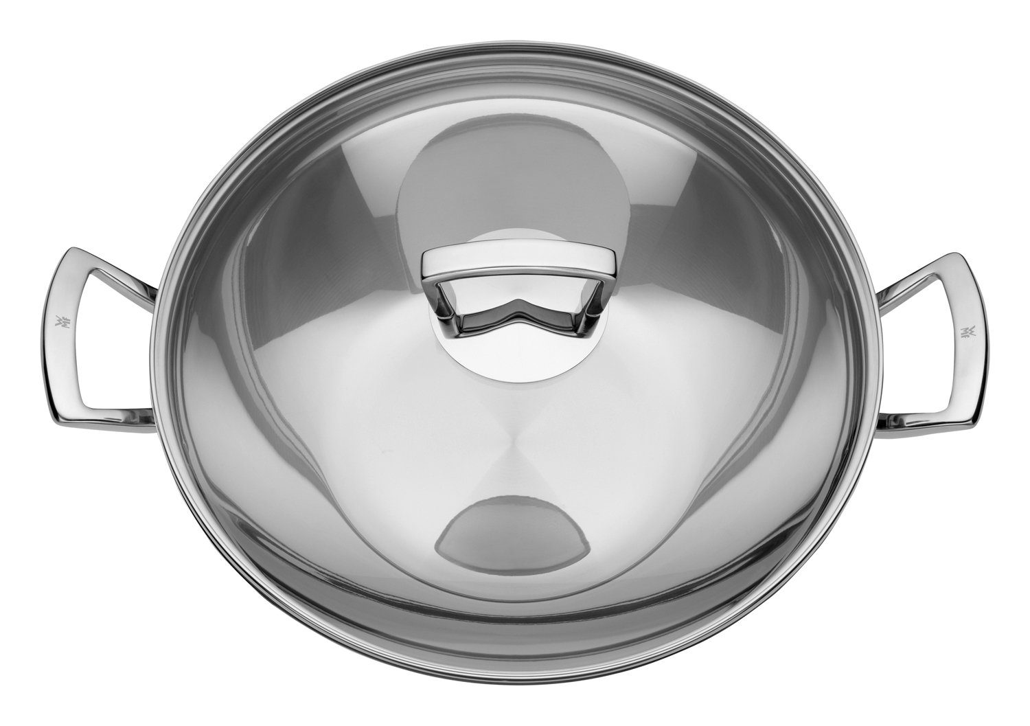 WMF Wok ORDU, Ø 36 cm, mit Glasdeckel, Backofengeeignet, Cromargan® Edelstahl Rostfrei 18/10, mit wärmereduzierenden Griffen