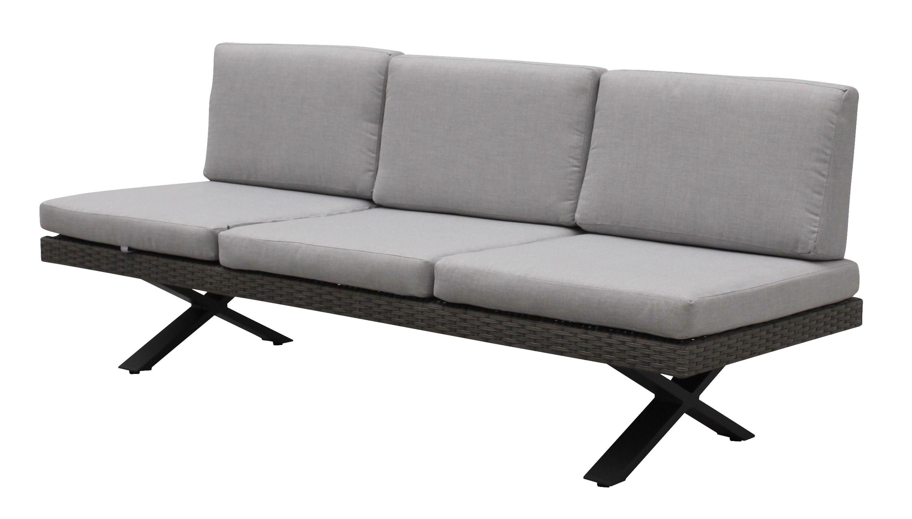 Outdoor Sofa Gartensofa, Gartensofa outdoor RONJA (BHT 198x72x81 cm) BHT 198x72x81 cm grau