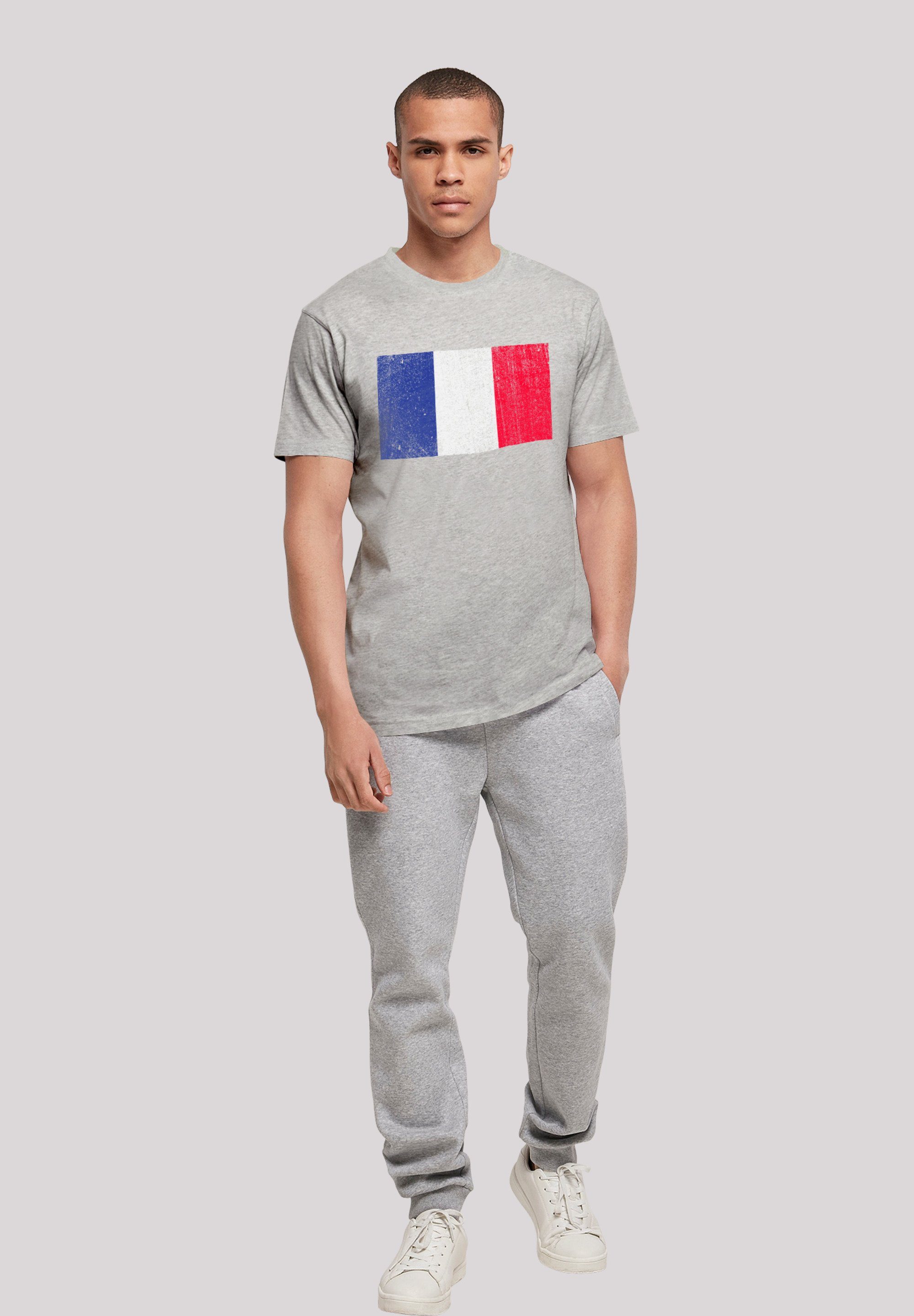 France F4NT4STIC Frankreich Print distressed grey heather Flagge T-Shirt