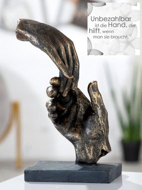 Casablanca by Gilde Dekofigur Skulptur Two hands, bronzefarben (1 St), braun