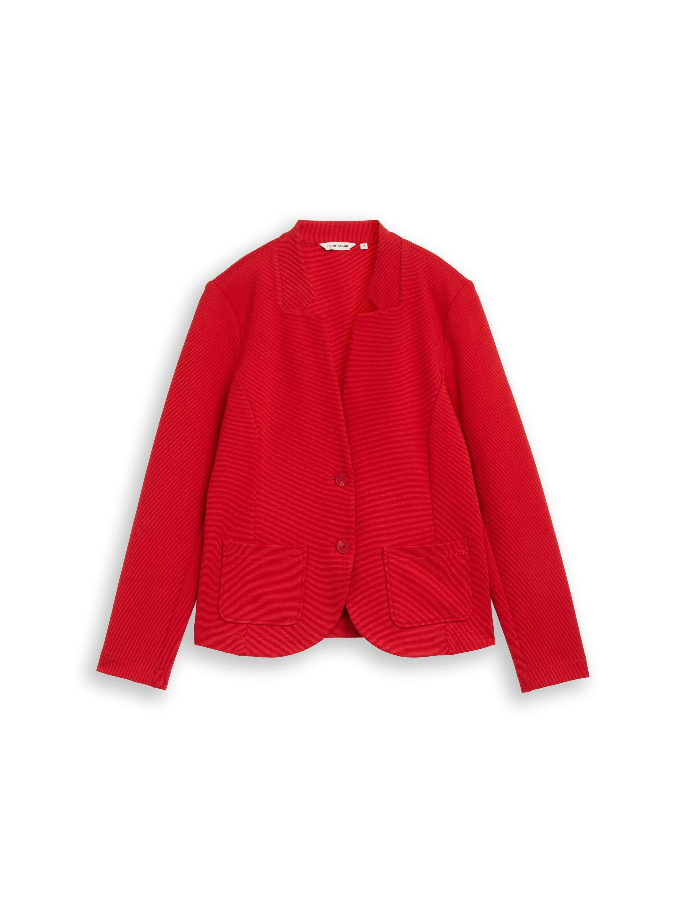 TOM TAILOR Sweatblazer Fitted mit aufgesetzten Taschen und Struktur – Bild 5 von 5