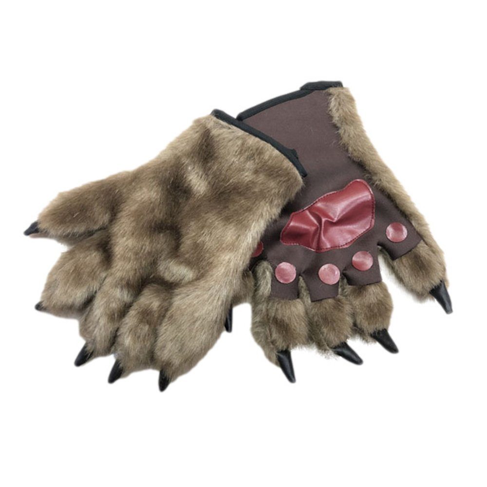 GelldG Lederhandschuhe »Handschuhe Werwolf mit Fell, für Erwachsene, Plüsch- Handschuhe, Tatzen mit Krallen, Tier-Kostüm, Karneval, Mottoparty« online  kaufen | OTTO