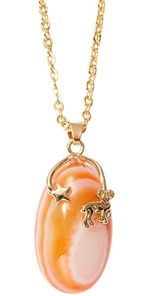 Firetti Kette mit Anhänger Schmuck Geschenk Halsschmuck Anker/Halskette Sternzeichen Geburtsstein, Made in Germany - mit Edelstein