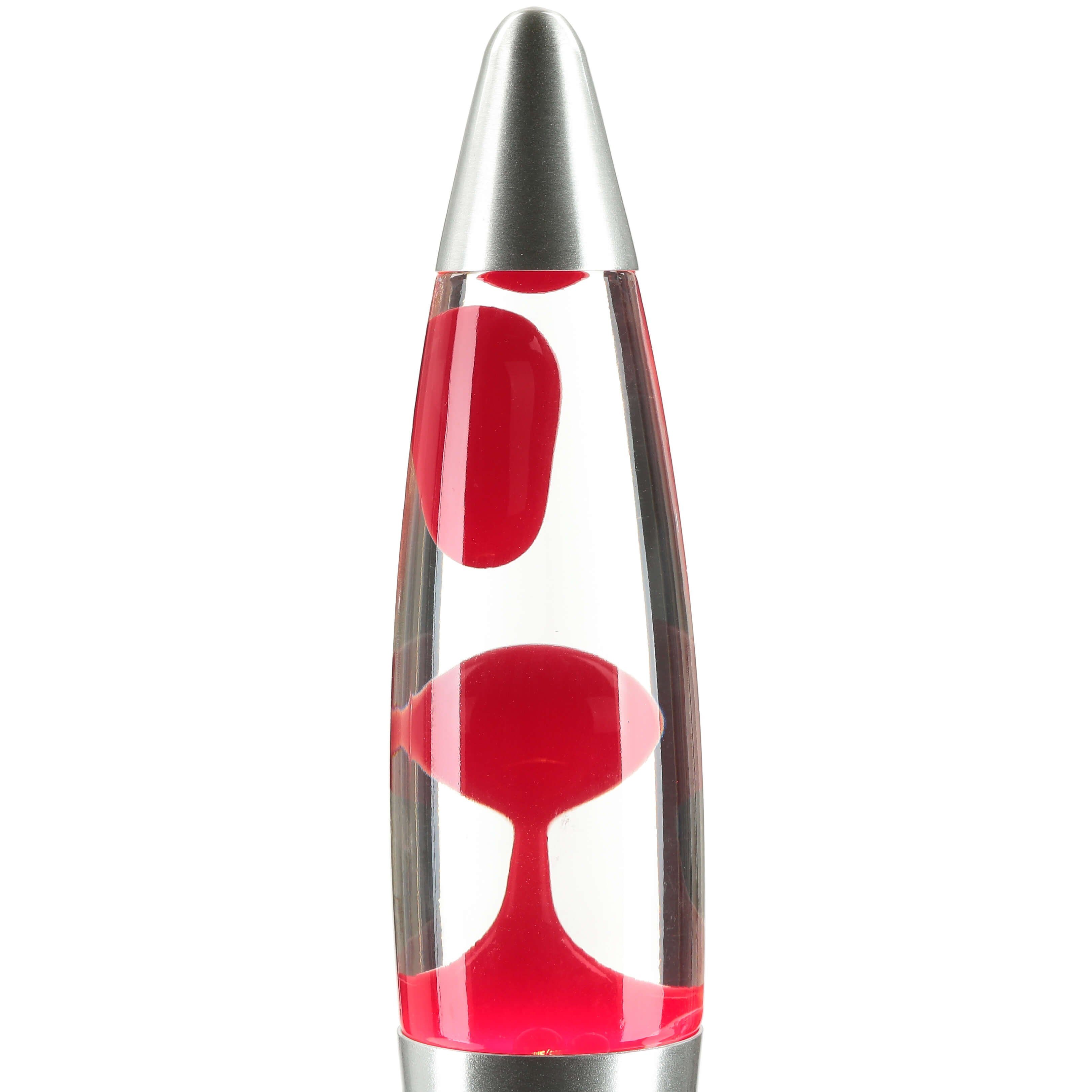 Licht-Erlebnisse Lavalampe TIMMY, Warmweiß, Tischleuchte Rot Transparent Retro mit Leuchtmittel 36 cm hoch